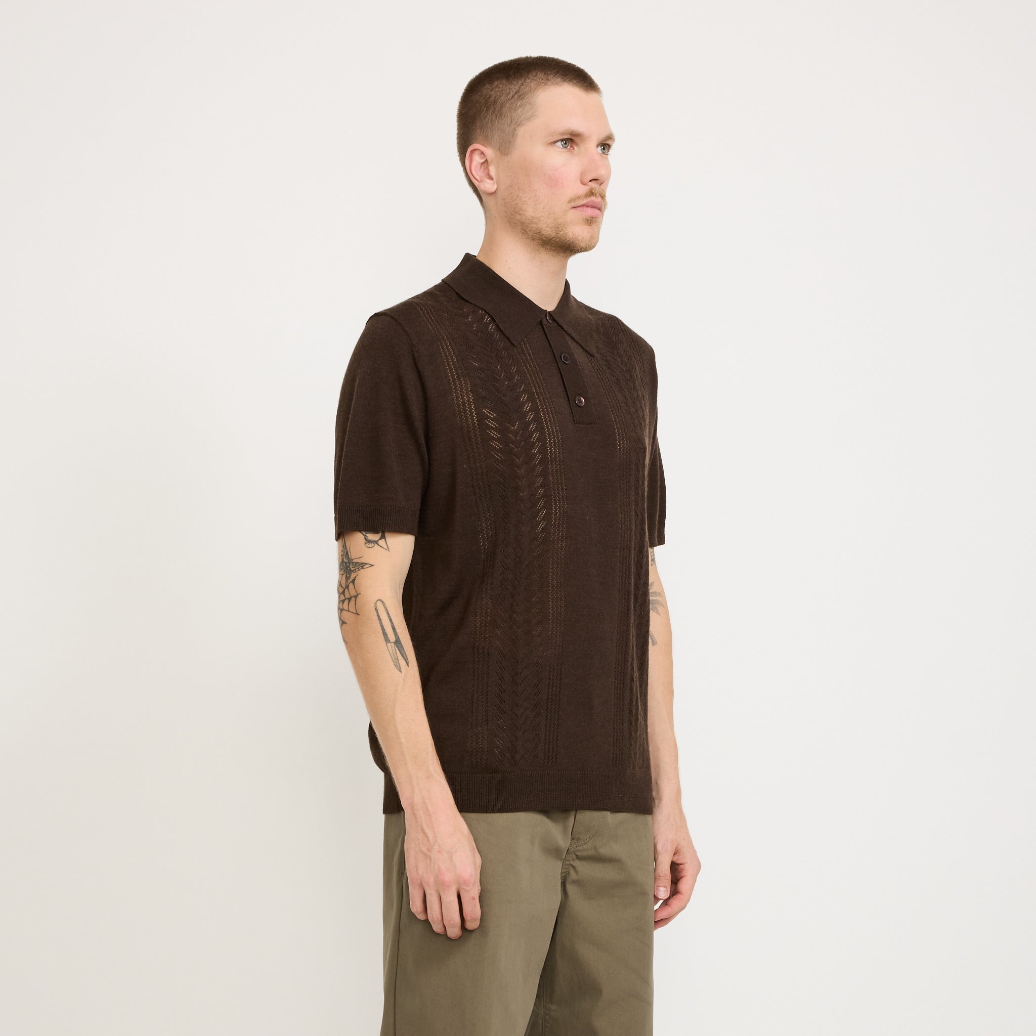 NN07 | Thor Knitted Polo Slate Brown | Maplestore