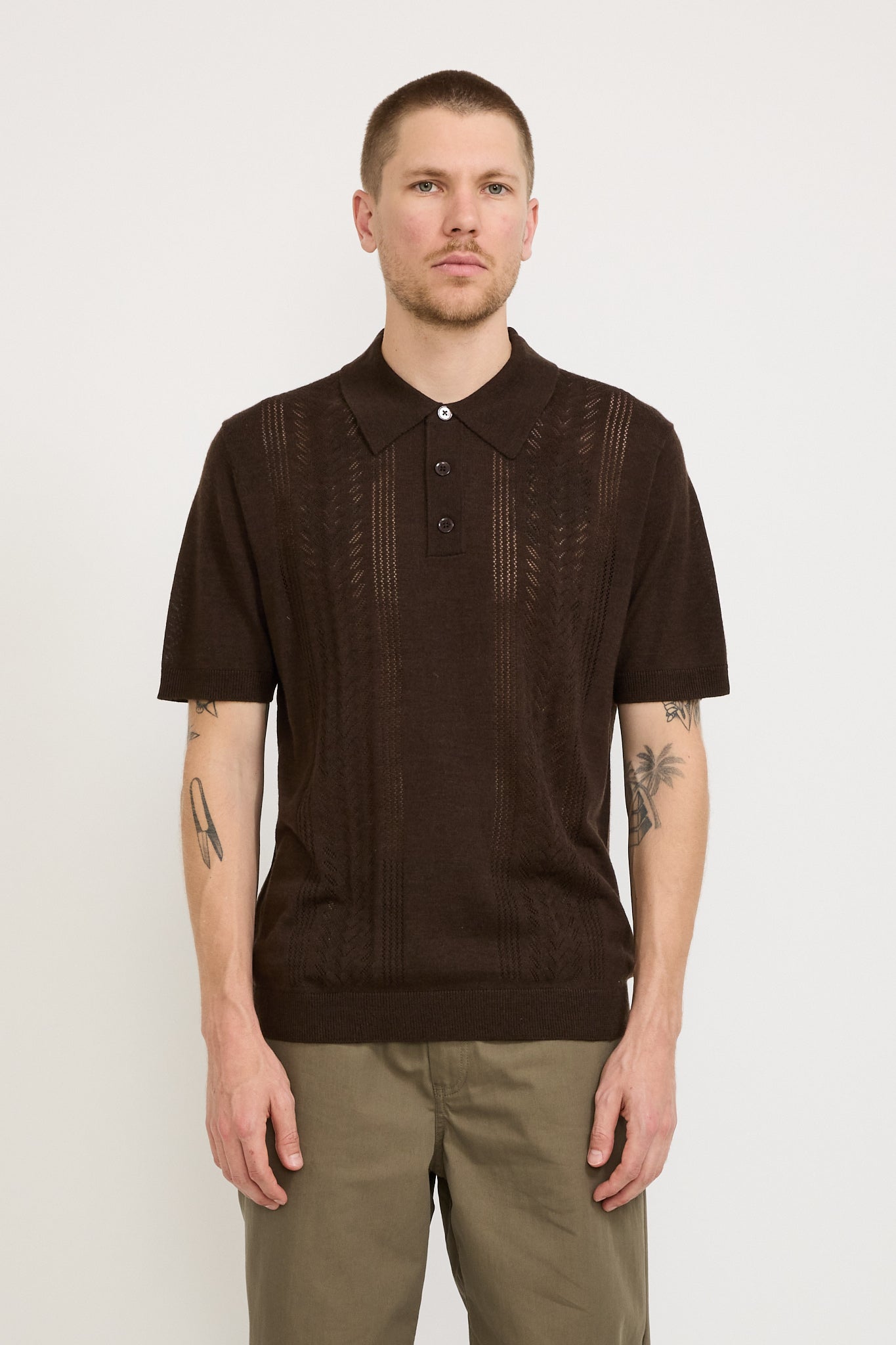 NN07 | Thor Knitted Polo Slate Brown | Maplestore