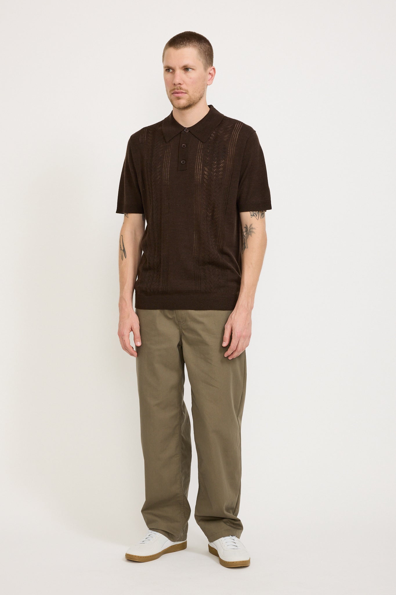 NN07 | Thor Knitted Polo Slate Brown | Maplestore