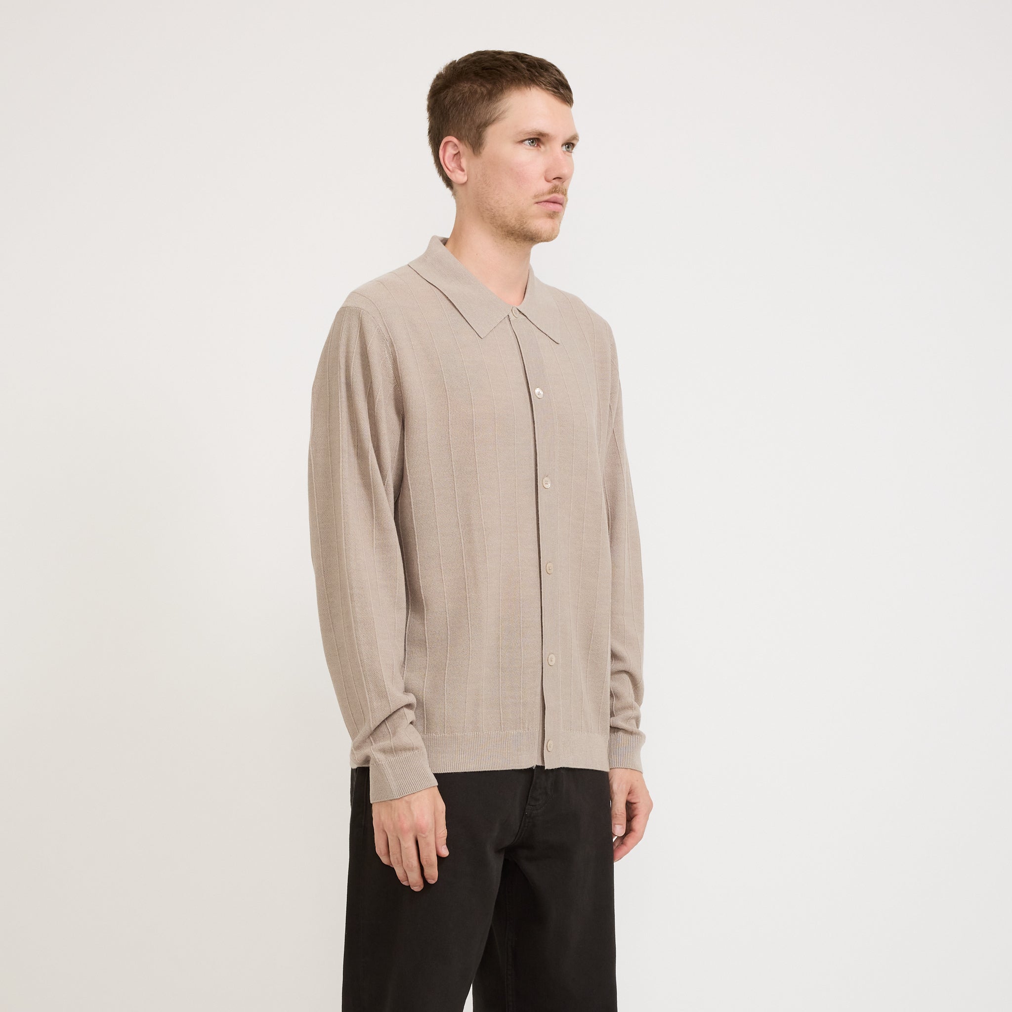 NN07 | Thor Wool Blend Cardigan 6584 Greige | Maplestore