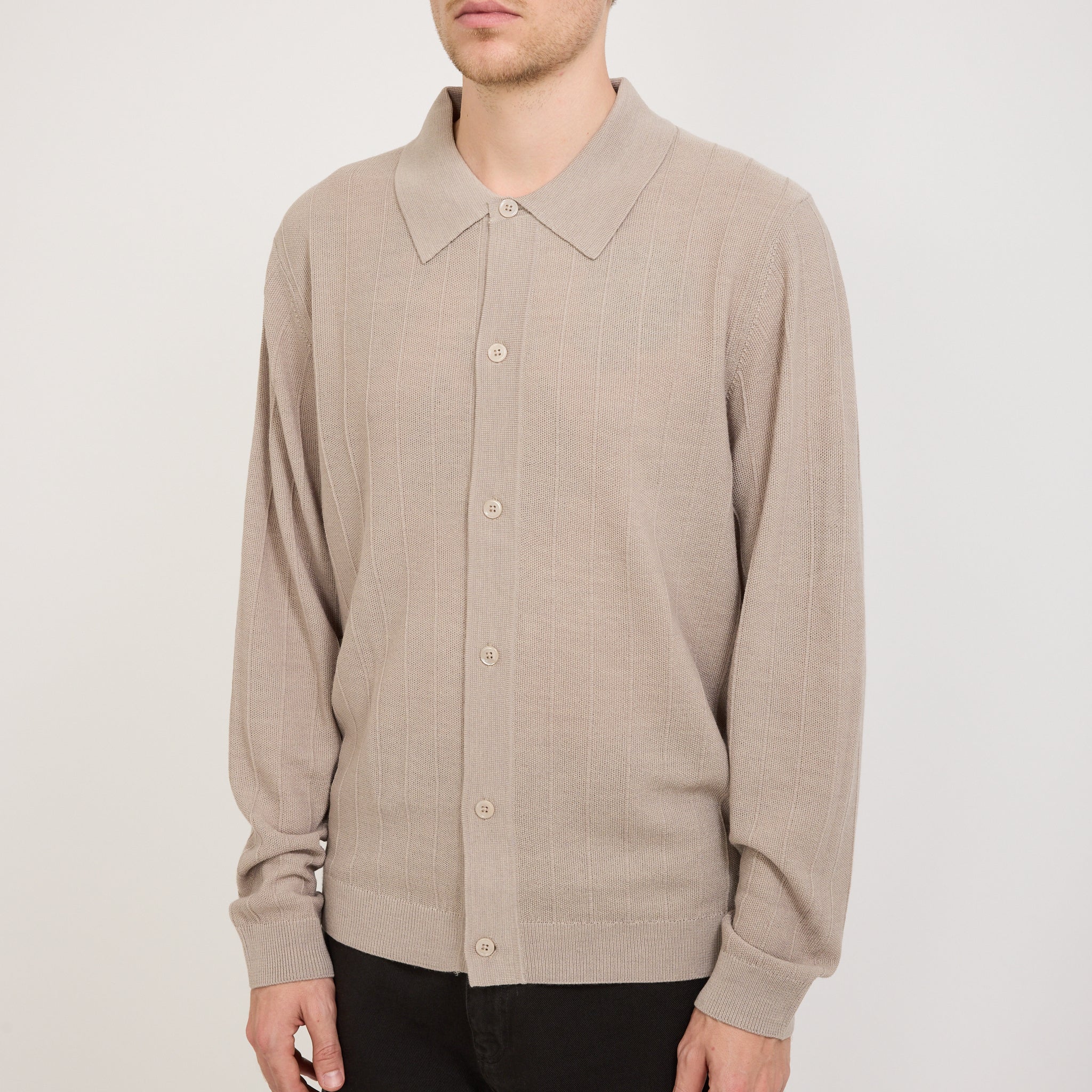 NN07 | Thor Wool Blend Cardigan 6584 Greige | Maplestore