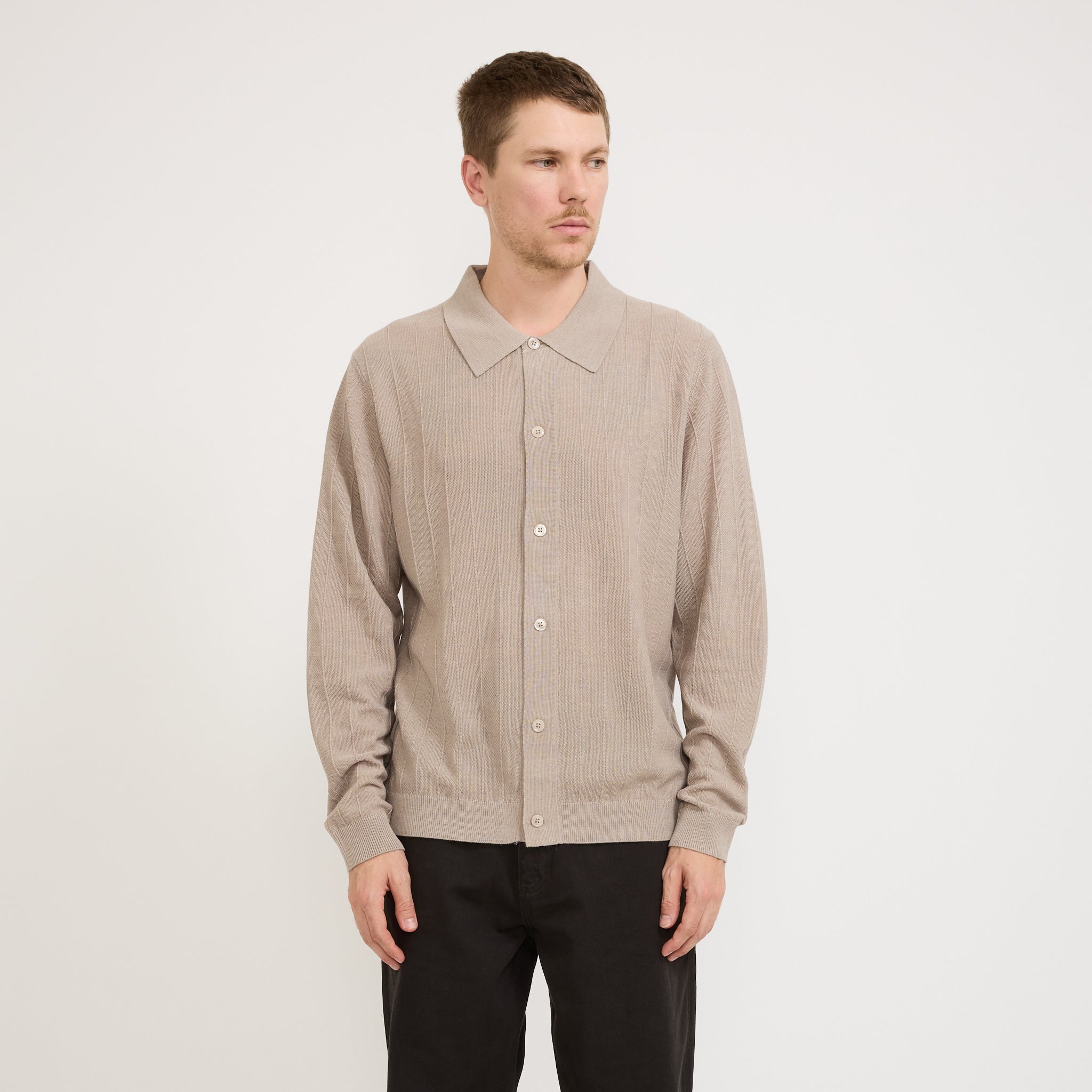 Thor Wool Blend Cardigan 6584 Greige