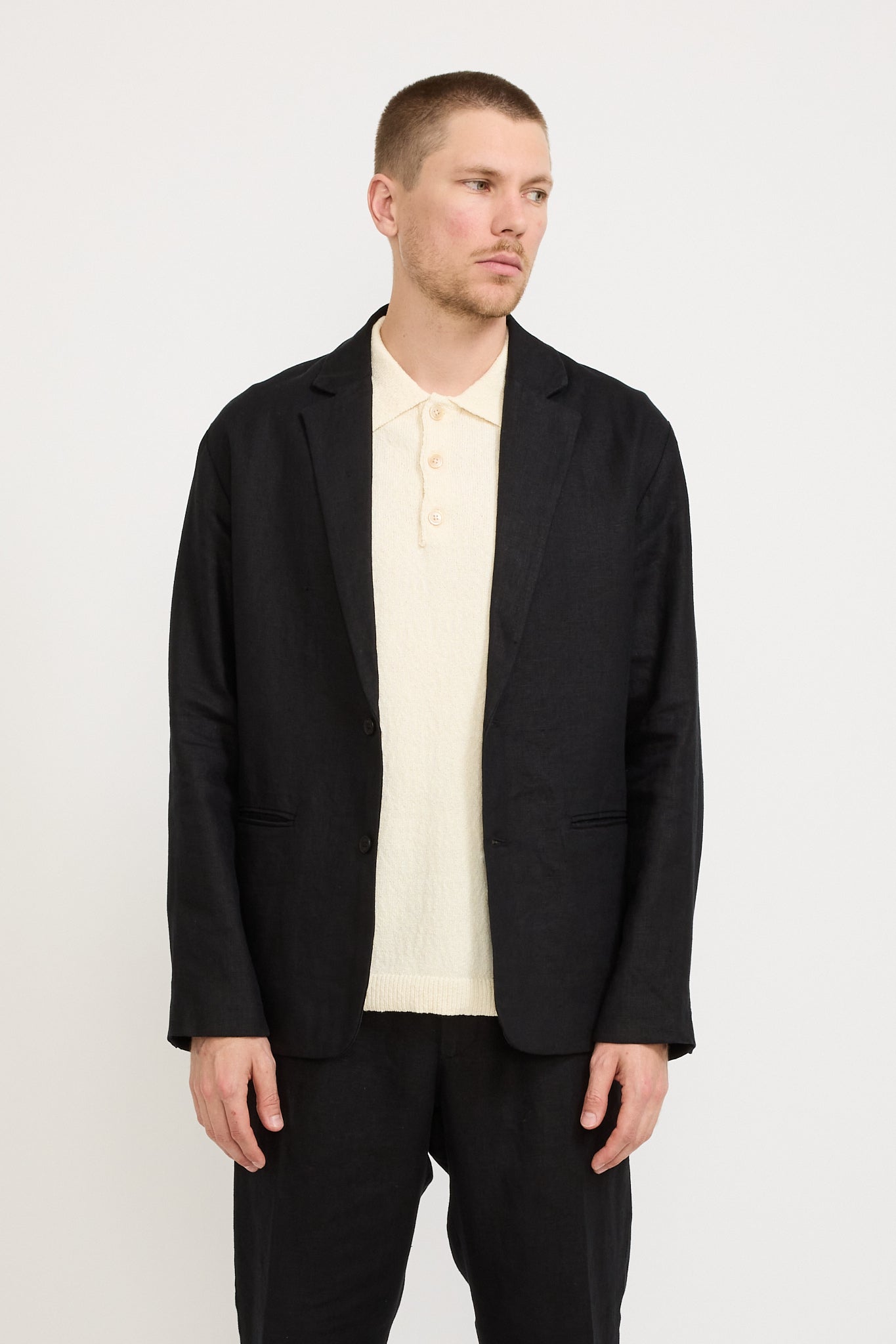 NN07 | Timo Linen Blazer Black | Maplestore