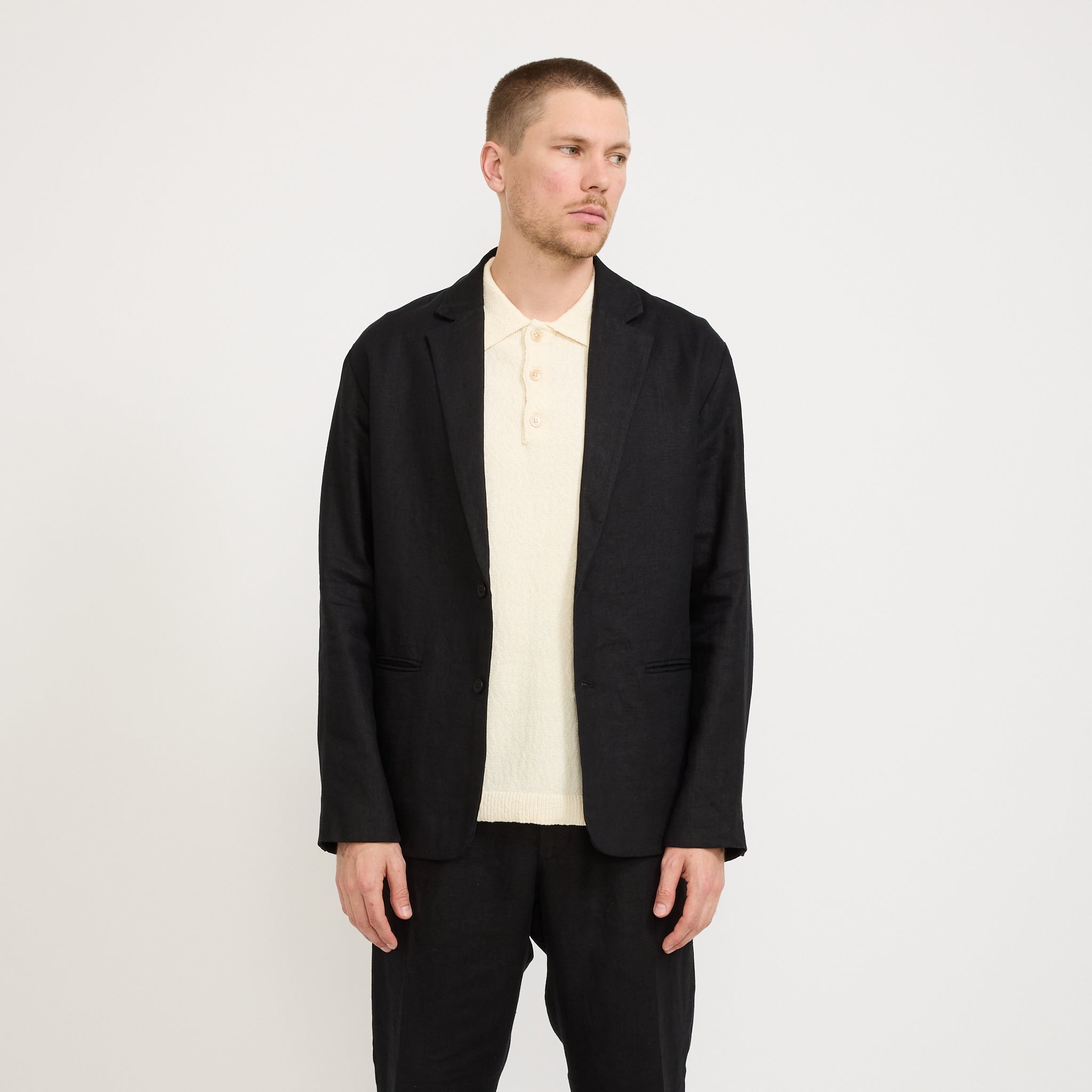 NN07 | Timo Linen Blazer Black | Maplestore