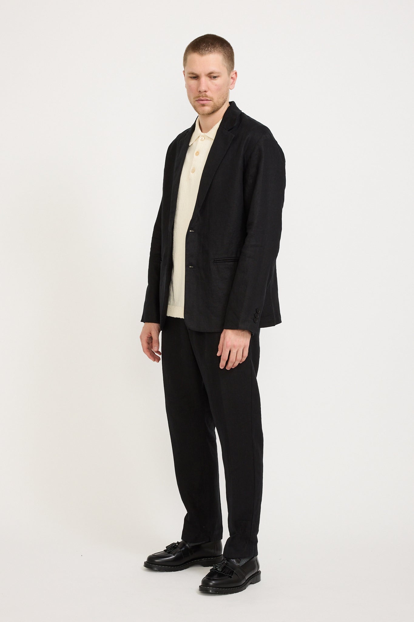 NN07 | Timo Linen Blazer Black | Maplestore