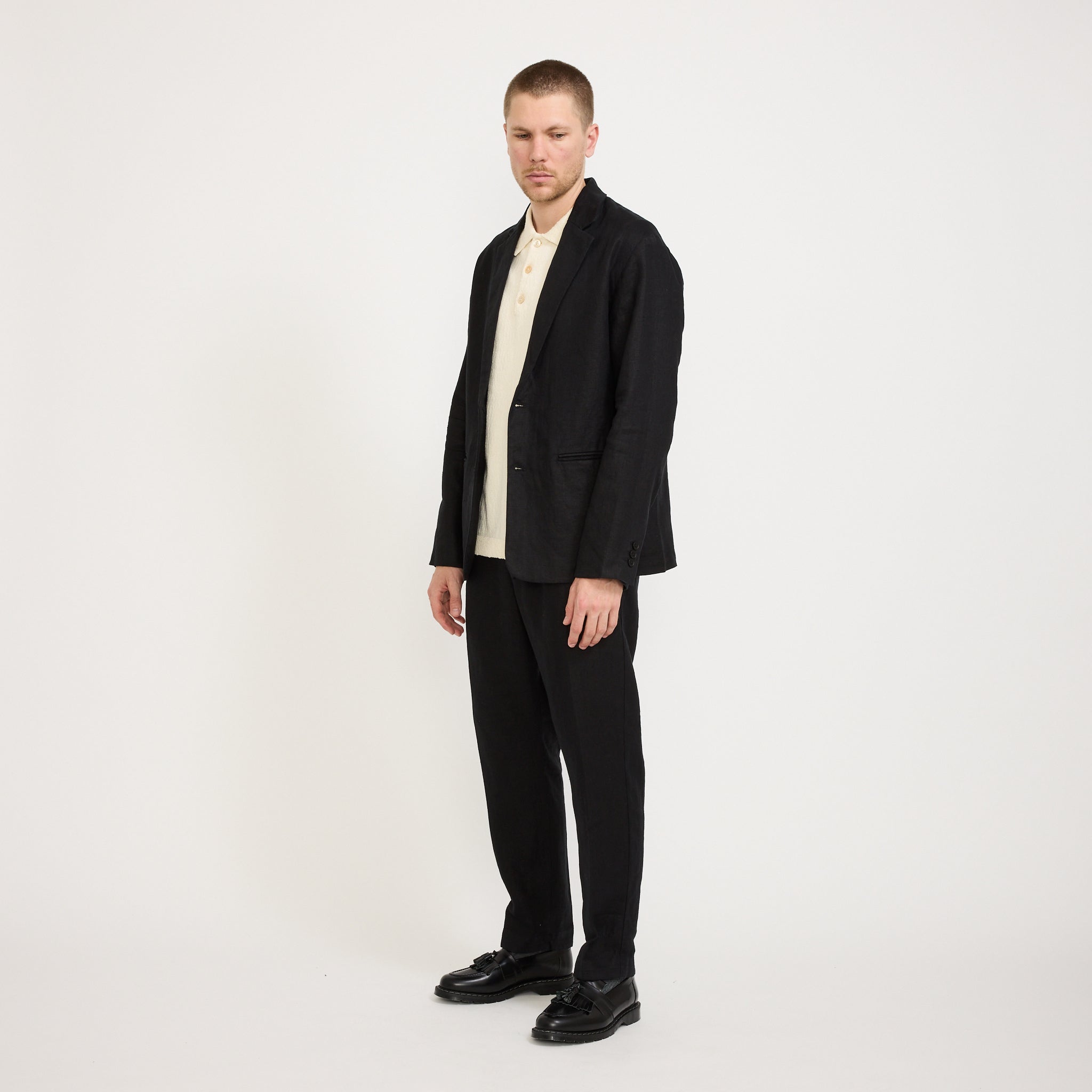 NN07 | Timo Linen Blazer Black | Maplestore