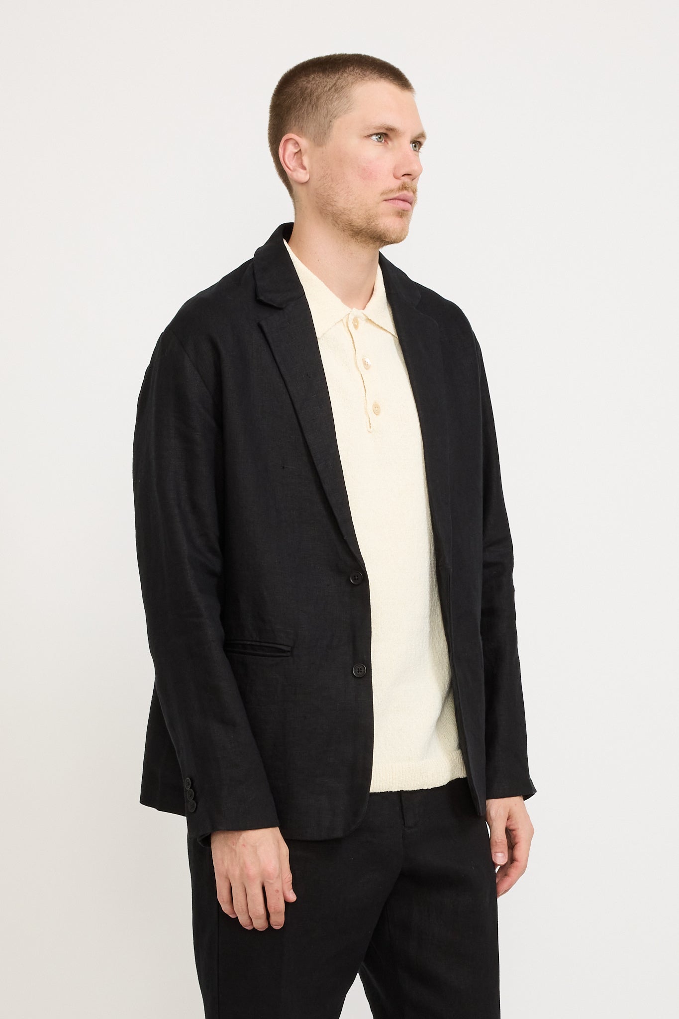 NN07 | Timo Linen Blazer Black | Maplestore