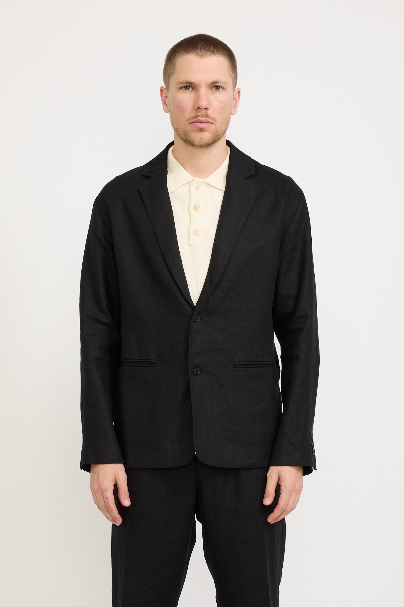 NN07 | Timo Linen Blazer Black | Maplestore