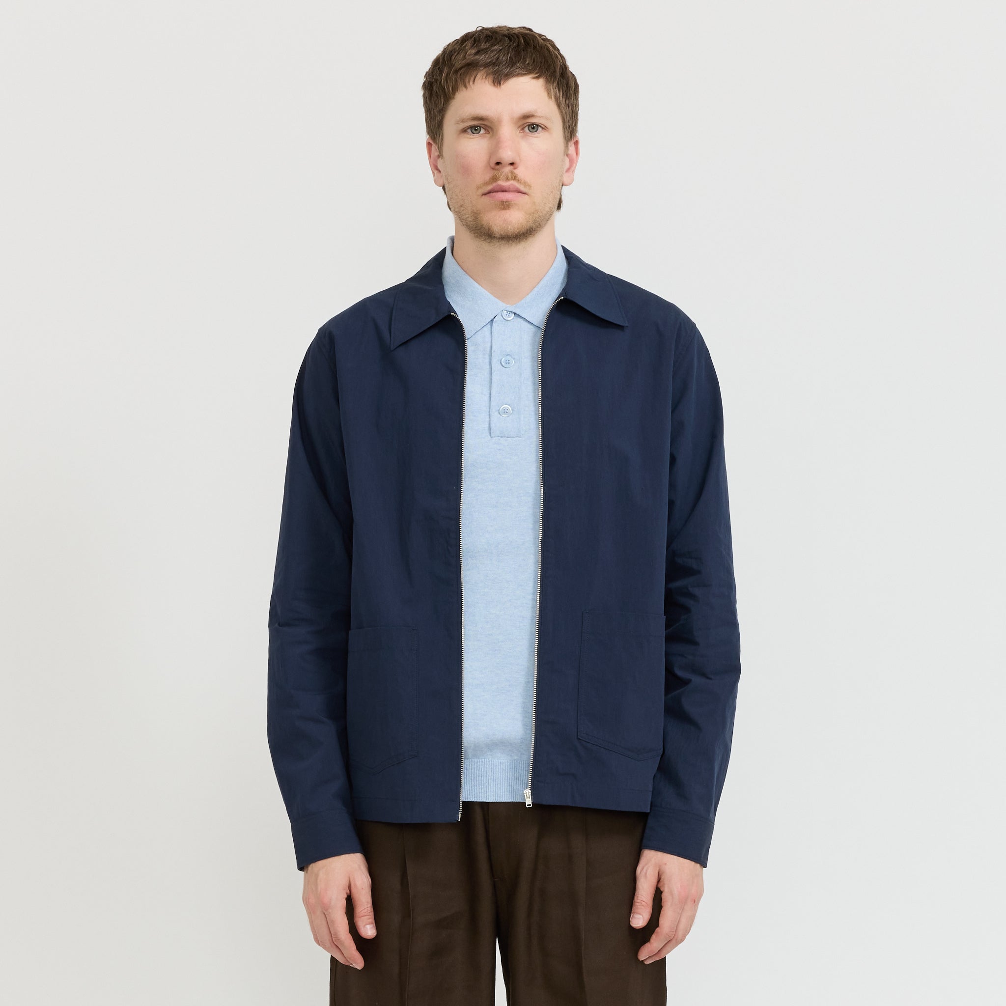 Virgil Zip Shirt Navy Blue