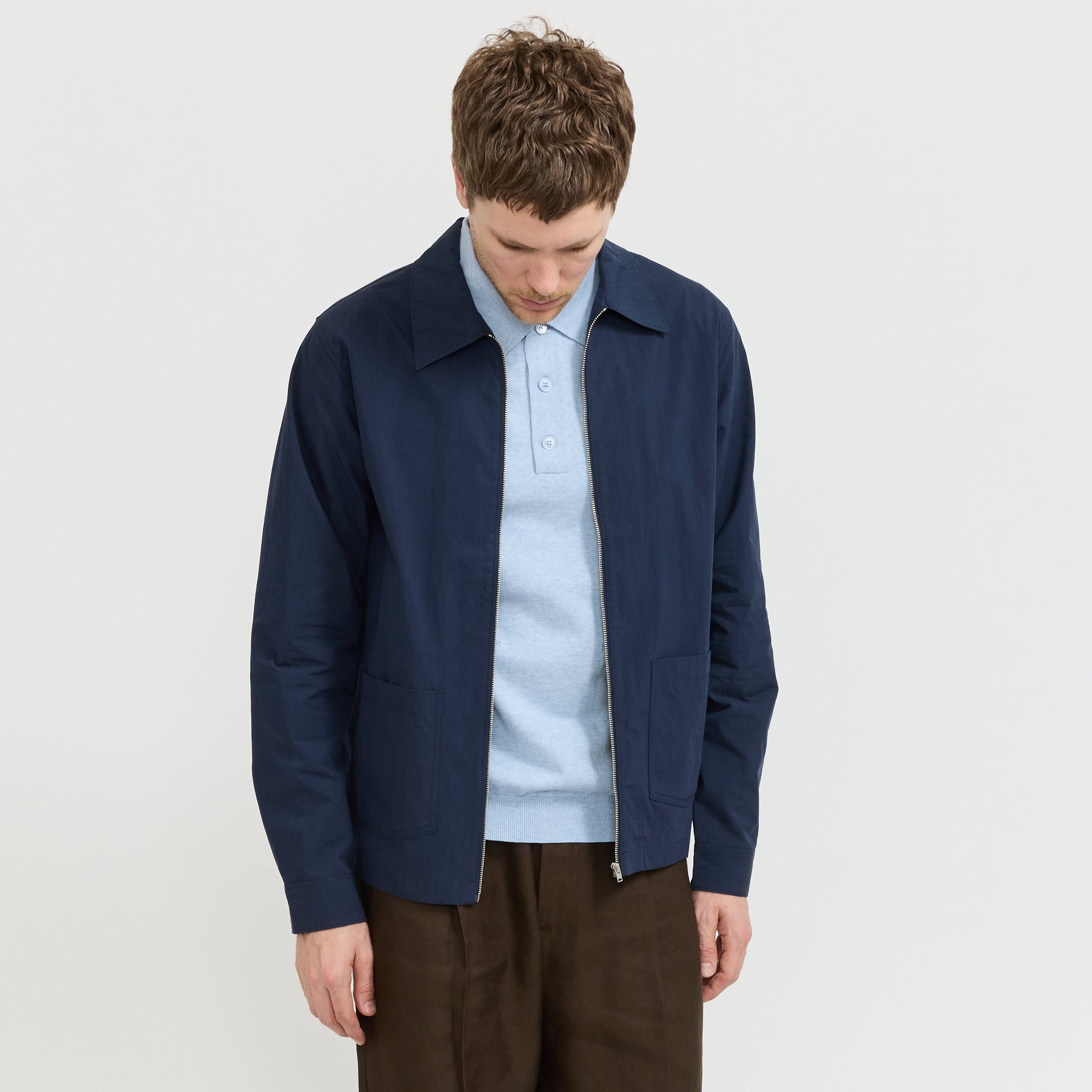Virgil Zip Shirt Navy Blue