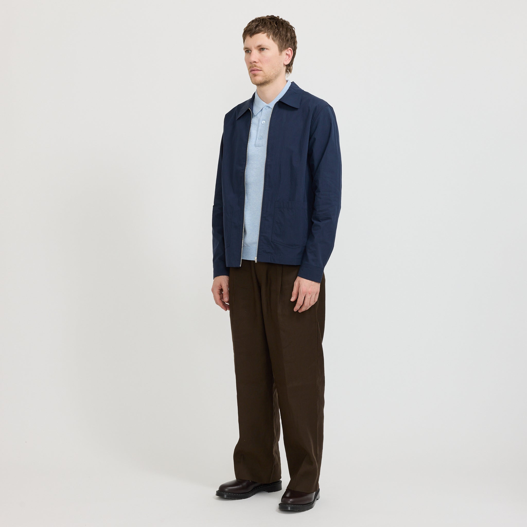 Virgil Zip Shirt Navy Blue