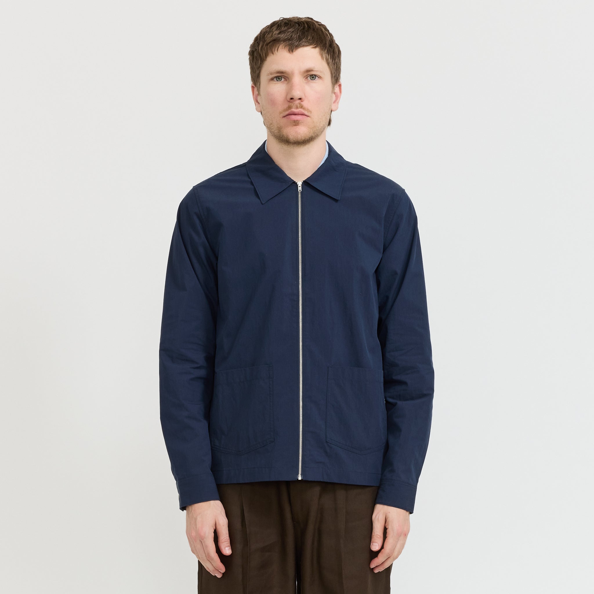 Virgil Zip Shirt Navy Blue