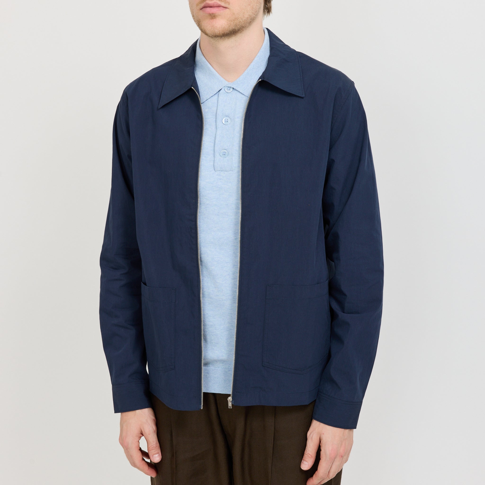 Virgil Zip Shirt Navy Blue
