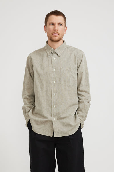 Norse Projects | Algot Relaxed Cotton Linen Shirt Ivy Green | Maplestore