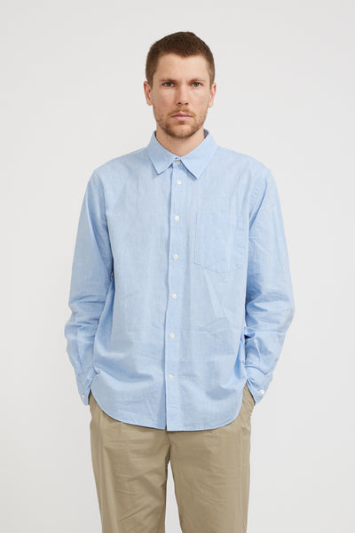 Norse Projects | Algot Relaxed Cotton Linen Shirt Pale Blue | Maplestore