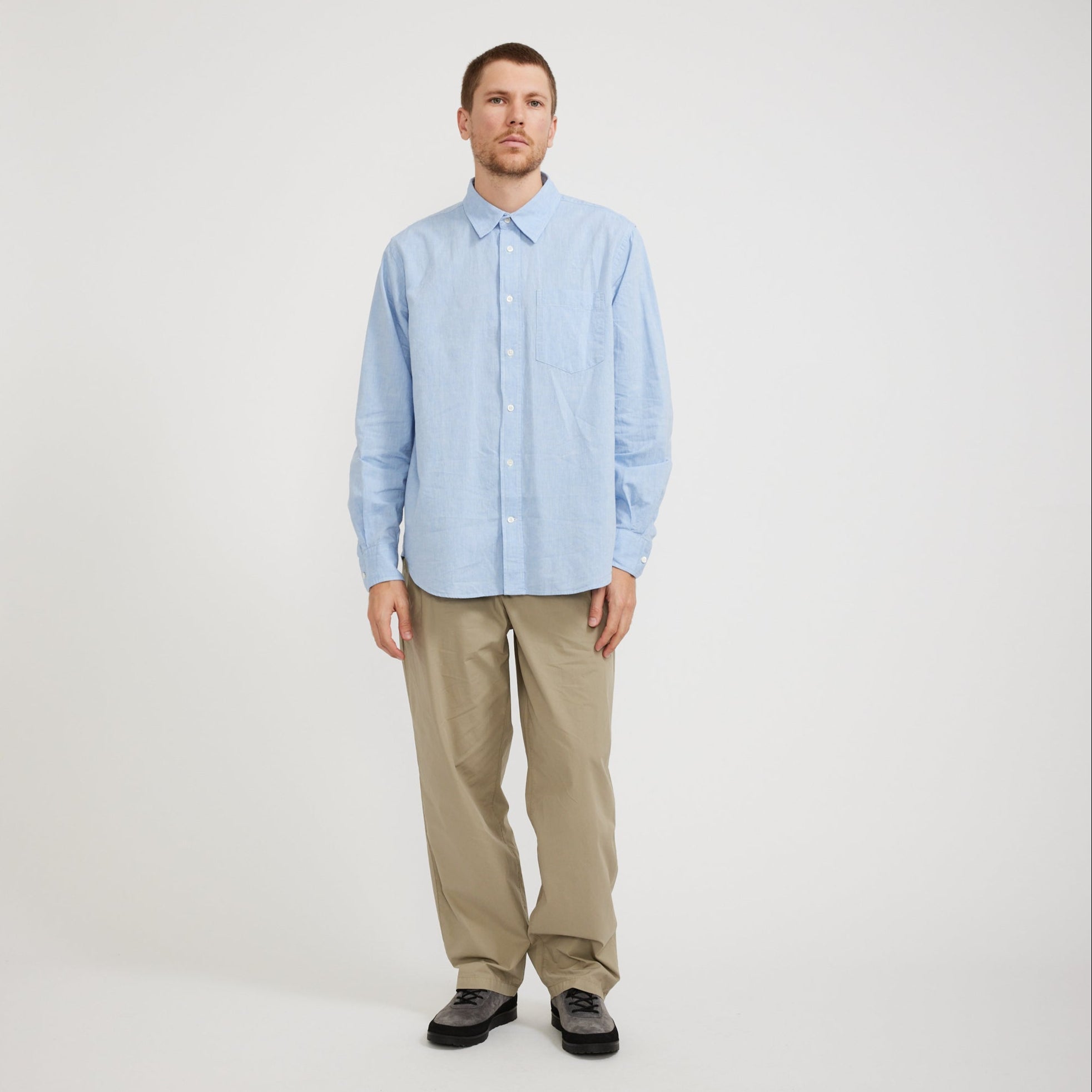 Norse Projects | Algot Relaxed Cotton Linen Shirt Pale Blue | Maplestore