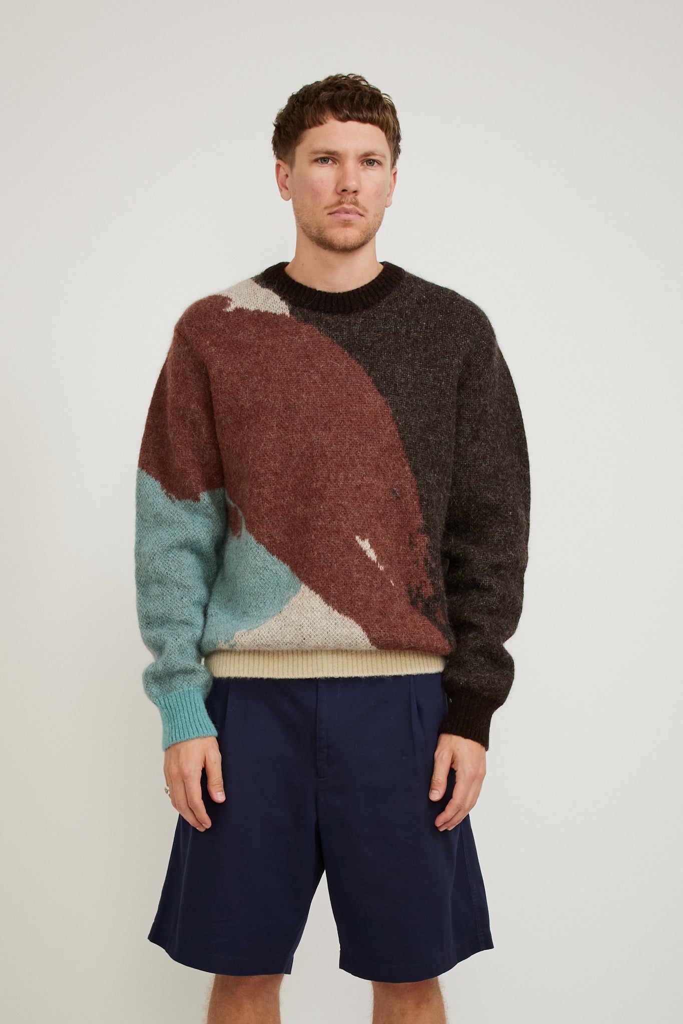 Norse Projects | Arild Alpaca Mohair Jacquard Sweater Espresso | Maplestore