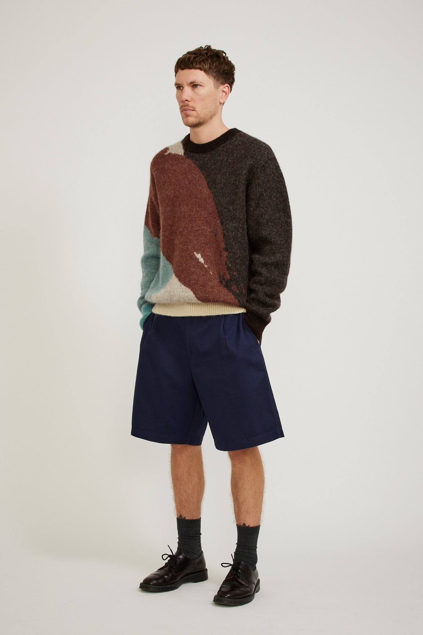 Norse Projects | Arild Alpaca Mohair Jacquard Sweater Espresso | Maplestore