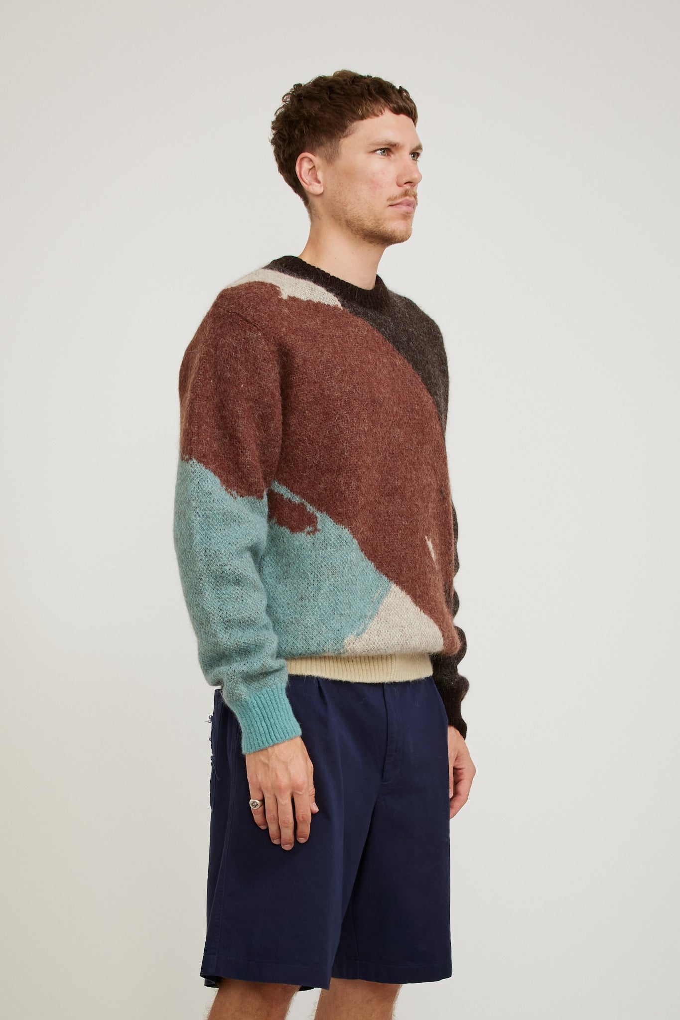 Norse Projects | Arild Alpaca Mohair Jacquard Sweater Espresso | Maplestore