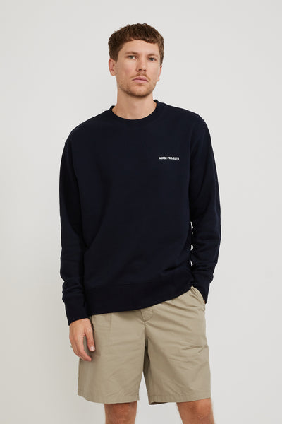 Norse Projects | Arne Relaxed Logo Sweat Dark Navy | Maplestore