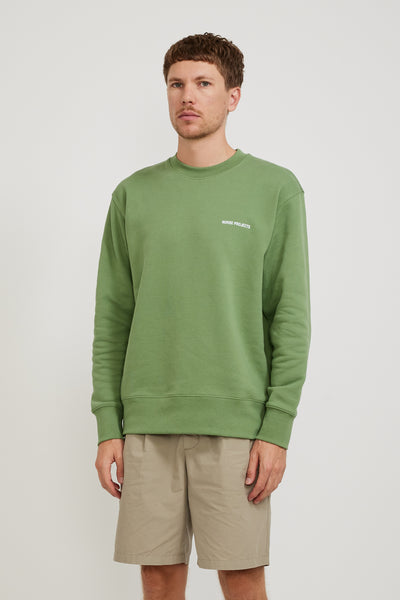 Norse Projects | Arne Relaxed Logo Sweat Linden Green | Maplestore