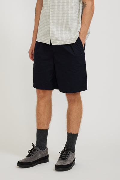 Norse Projects | Benn Relaxed Typewriter Pleated Short Dark Navy | Maplestore