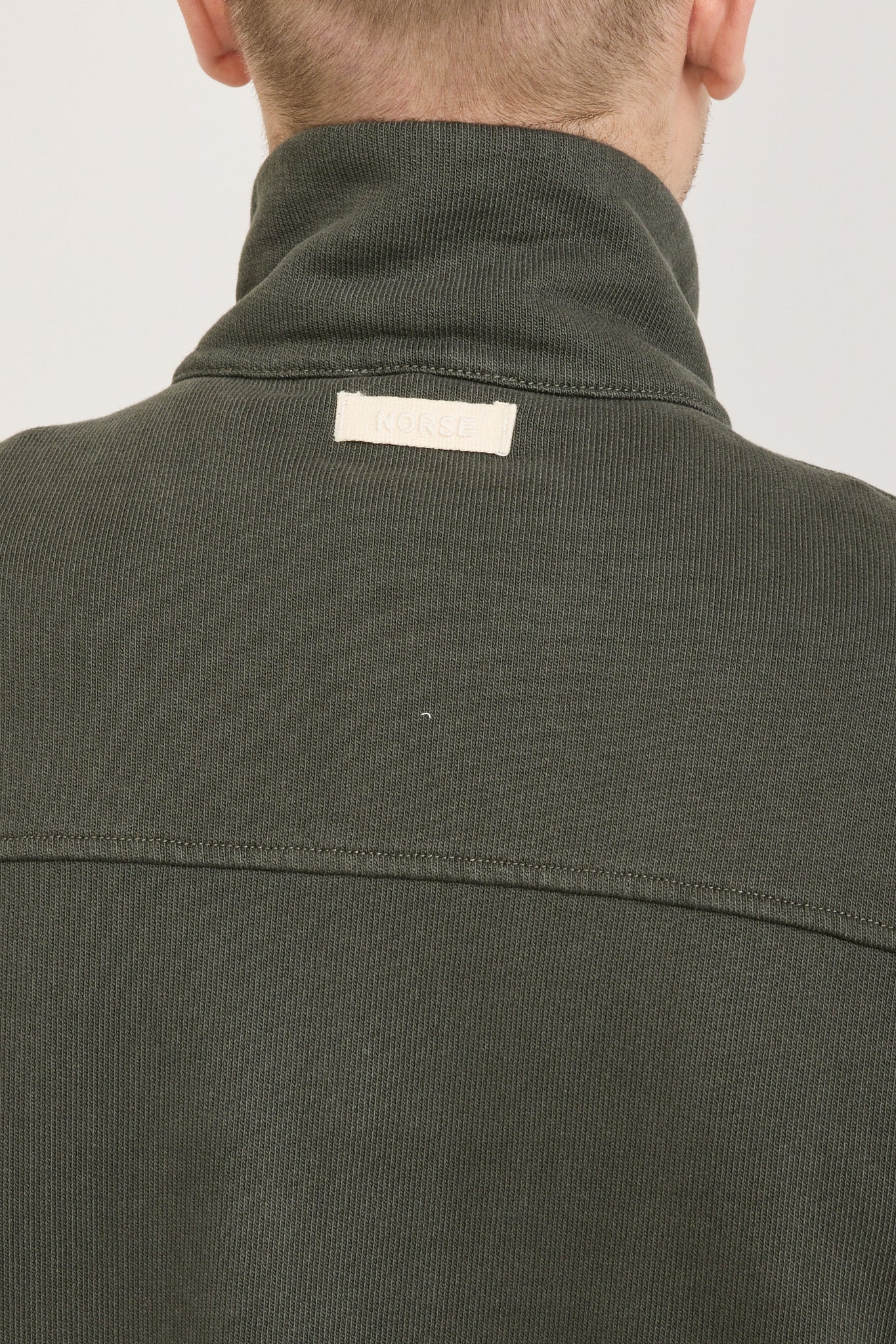 Bjorn Relaxed Organic Loopback Track Jacket Black Olive