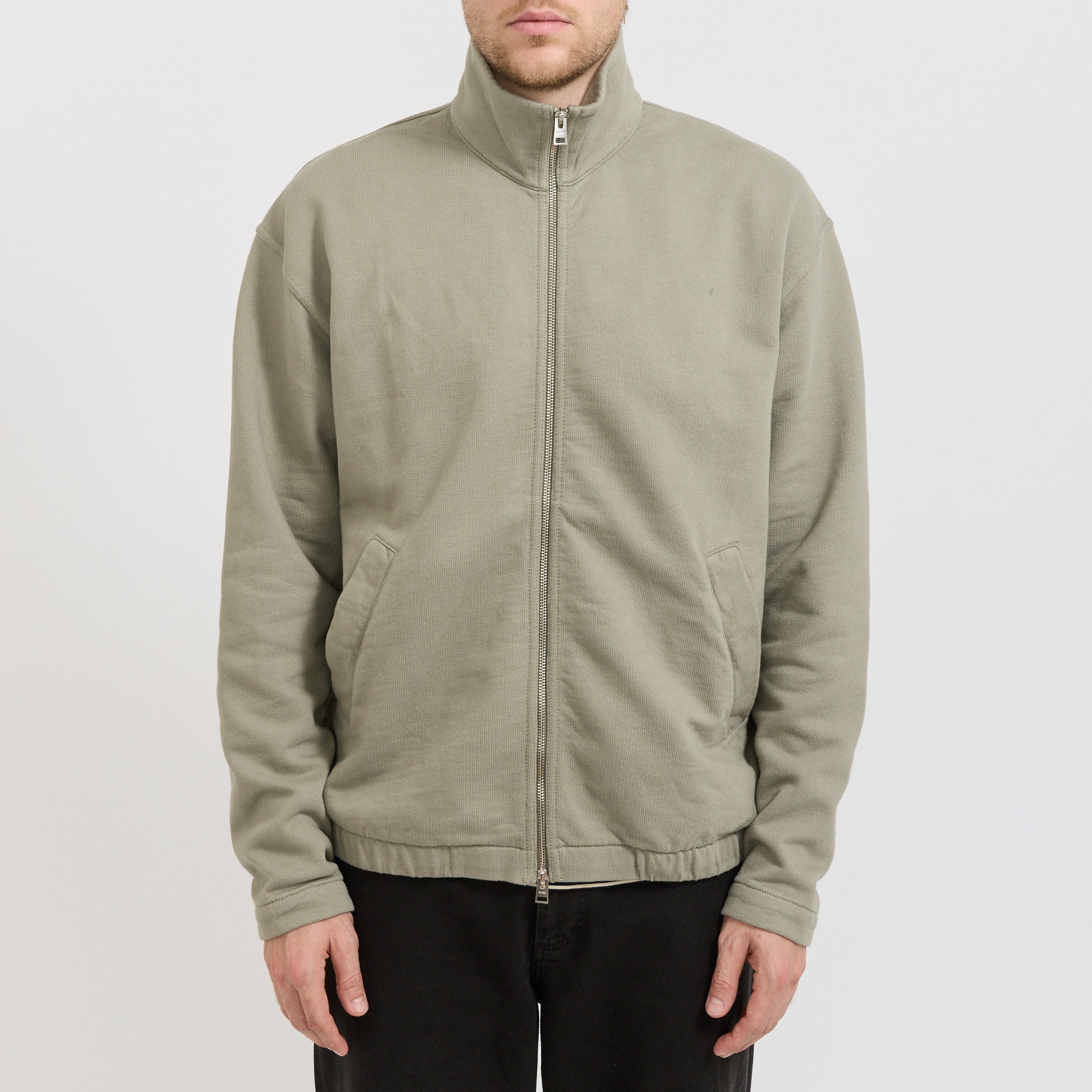 Hornidal Relaxed Organic Loopback Track Jacket Vetiver | Maplestore
