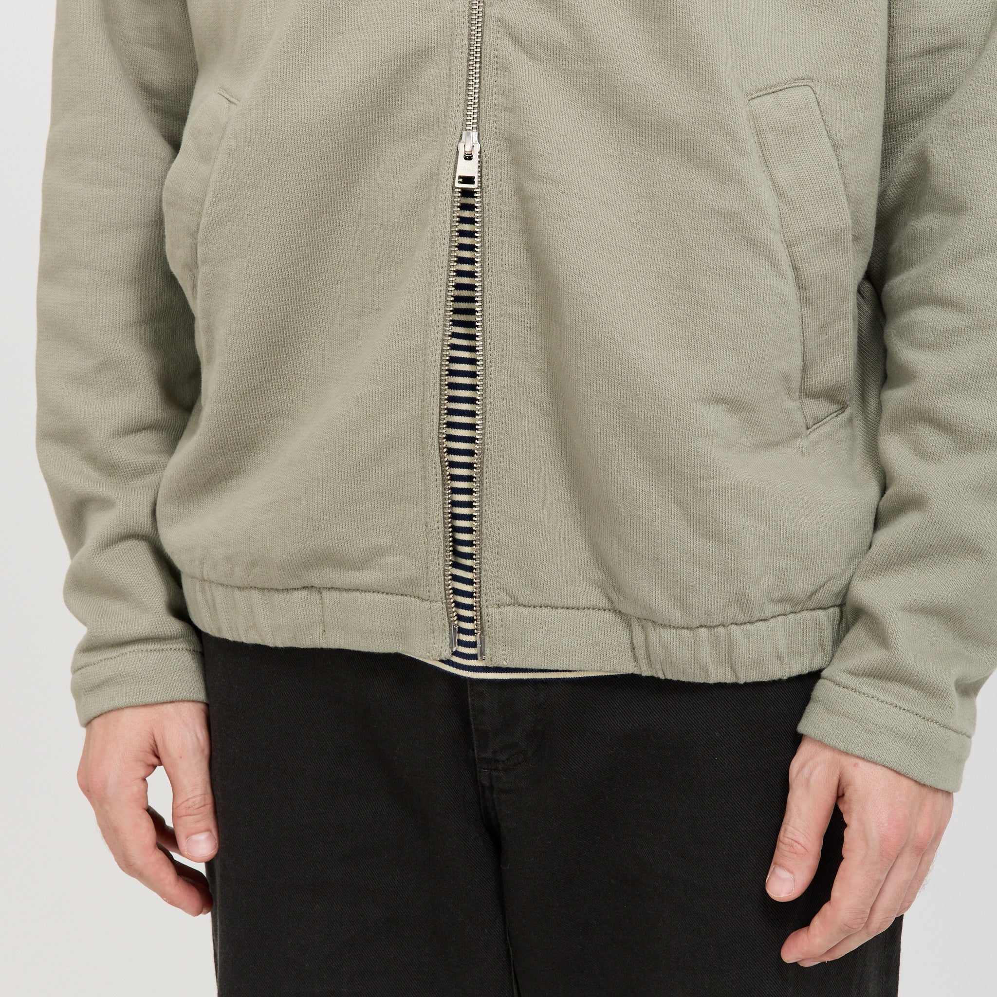 Hornidal Relaxed Organic Loopback Track Jacket Vetiver | Maplestore