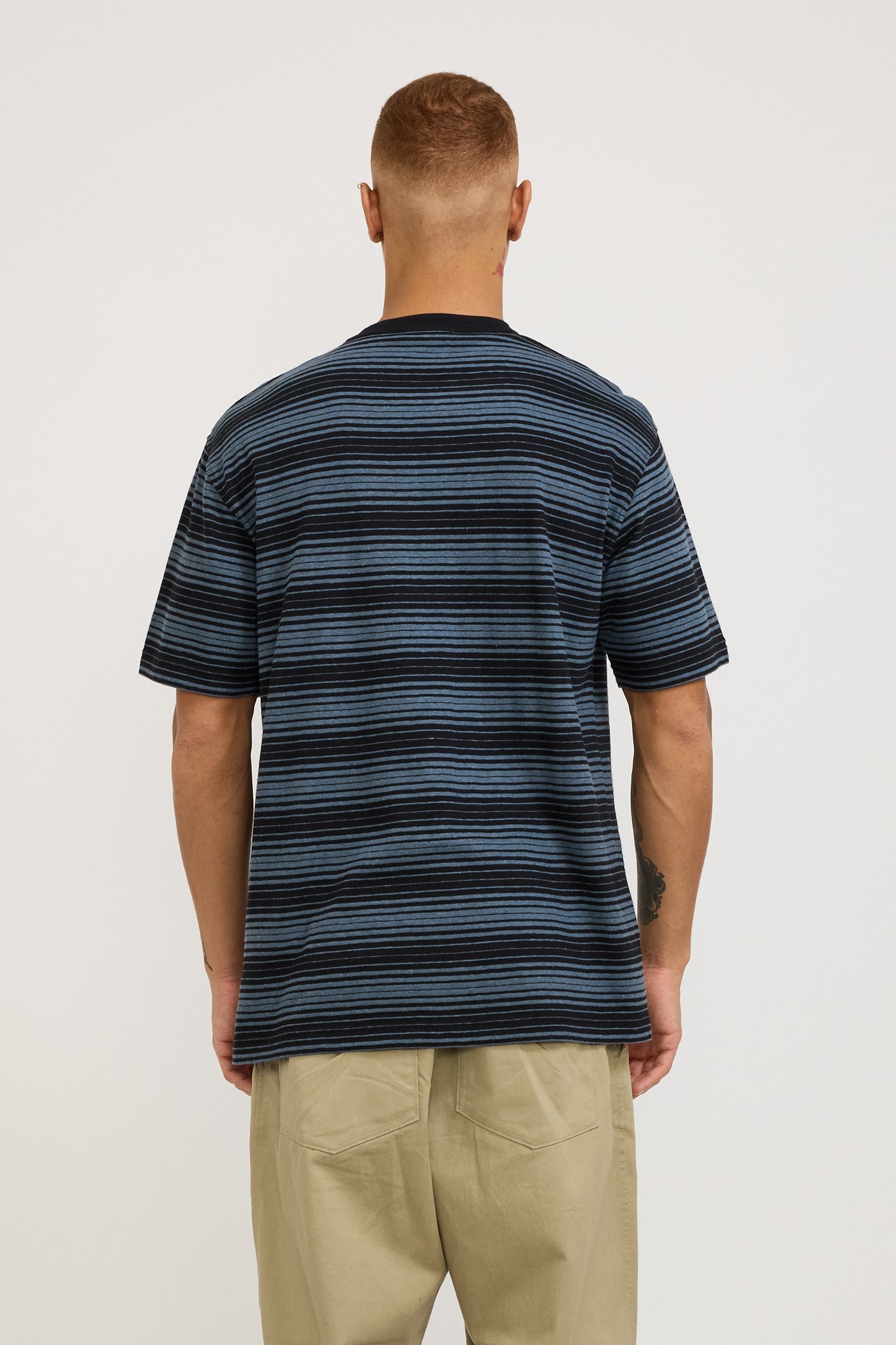 Norse Projects | Johannes Spaced Stripe T-Shirt Steel Blue | Maplestore