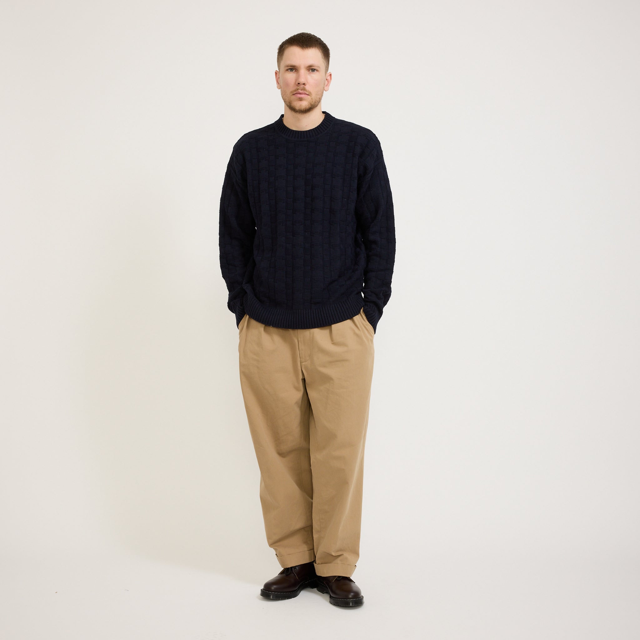 Jonas Cotton/Cashmere Sweater Dark Navy