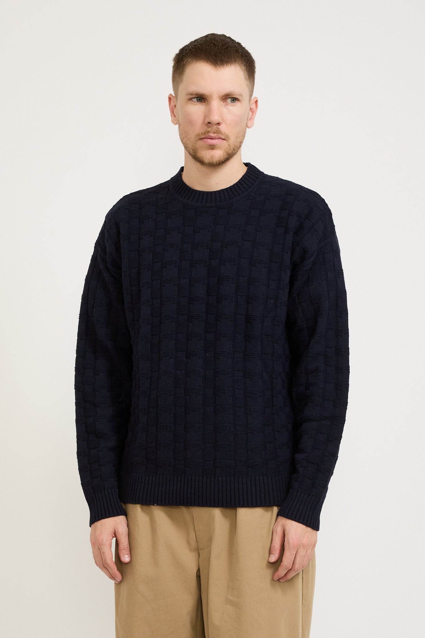 Jonas Cotton/Cashmere Sweater Dark Navy