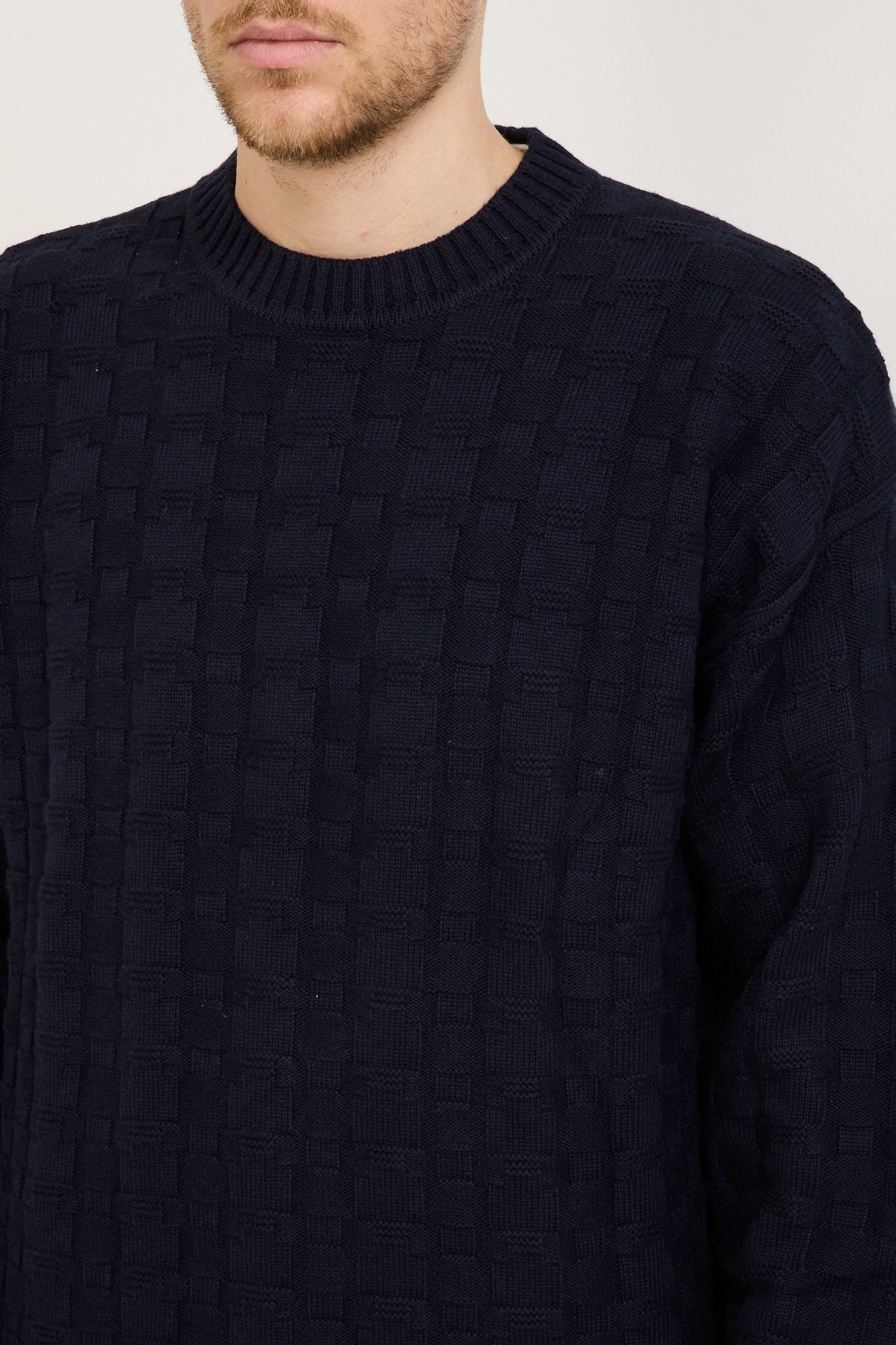 Jonas Cotton/Cashmere Sweater Dark Navy