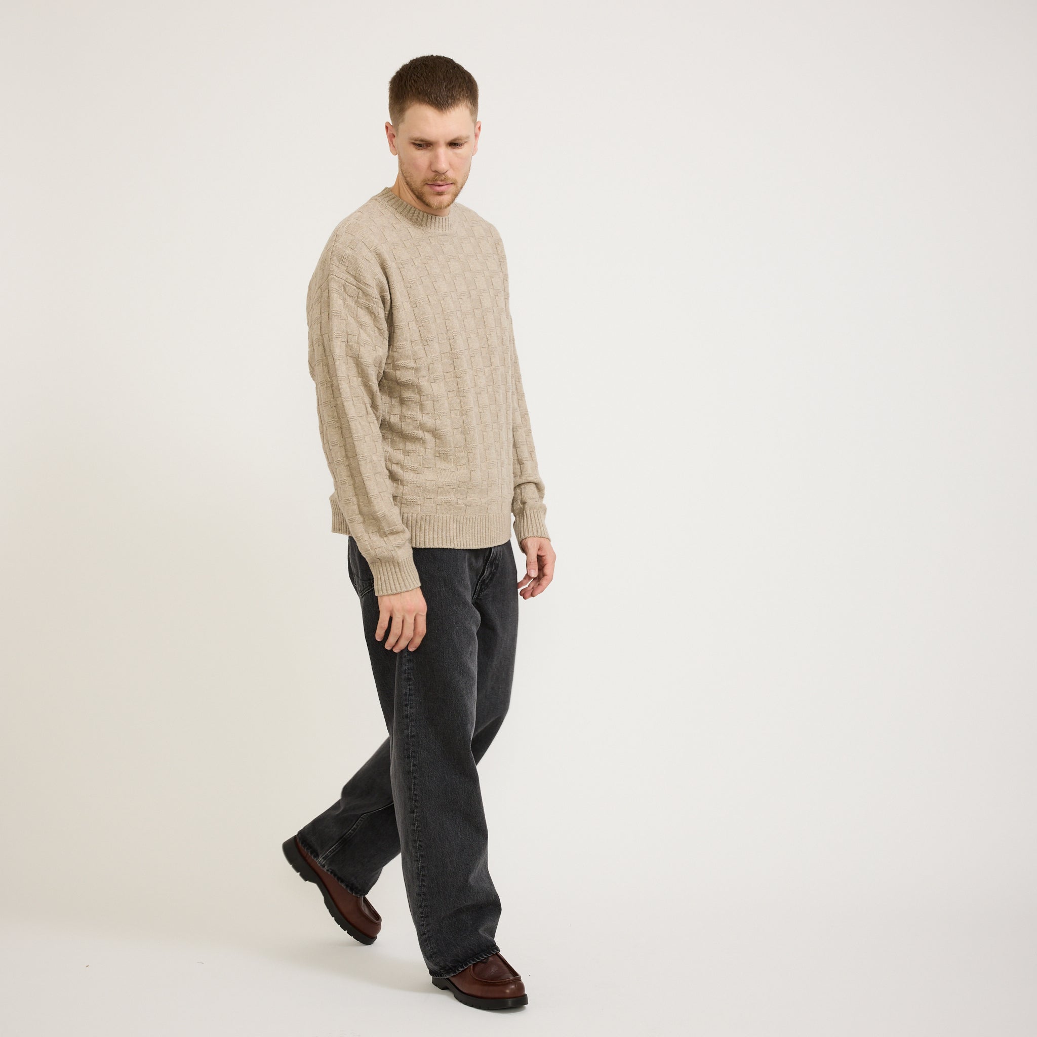 Jonas Cotton/Cashmere Sweater Oatmeal