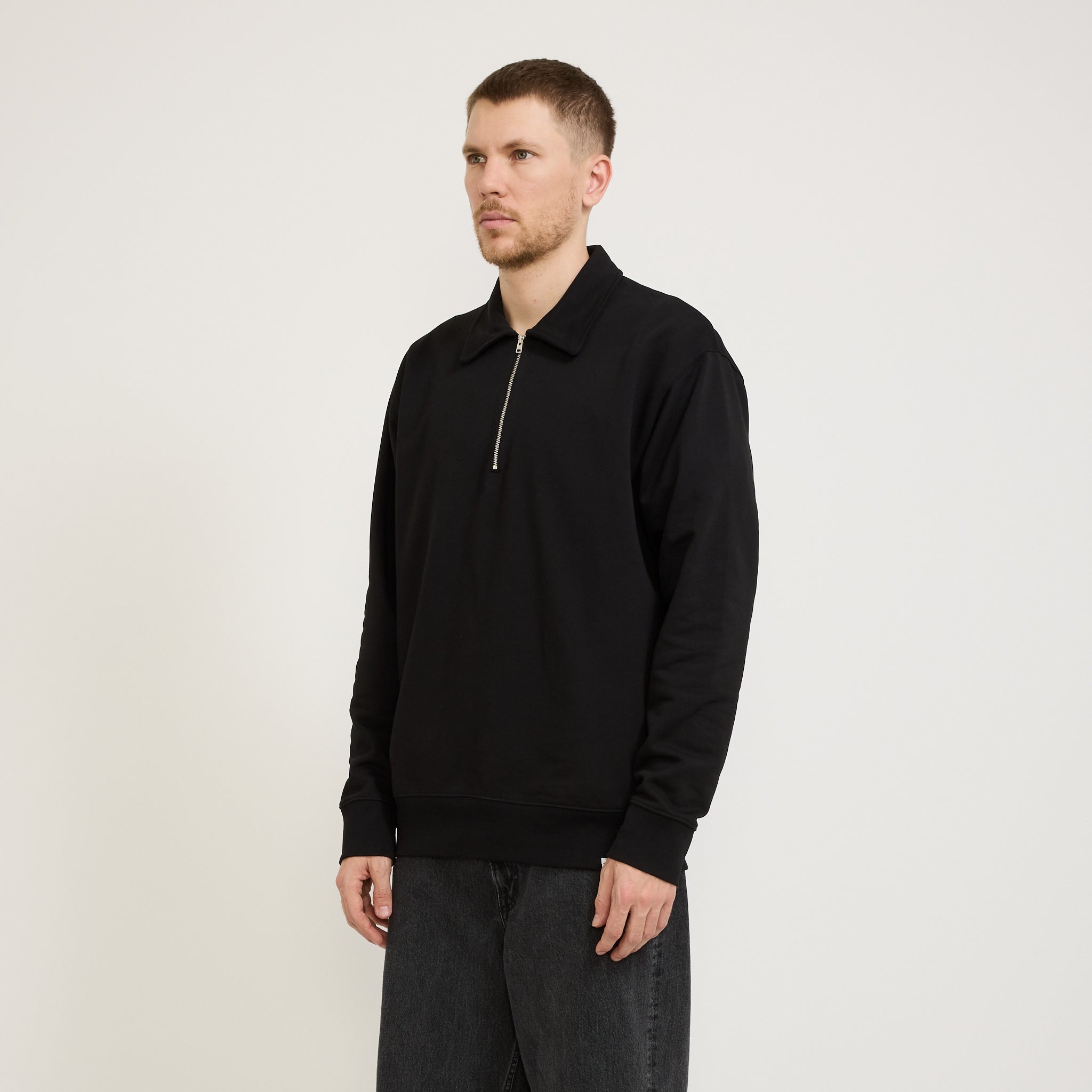 Norse Projects | Ketel Relaxed Organic Half Zip Sweater Black | Maplestore