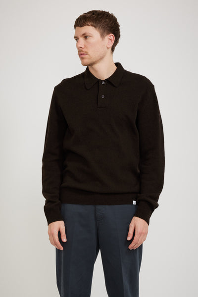 Norse Projects | Marco Merino Lambswool Polo Truffle | Maplestore