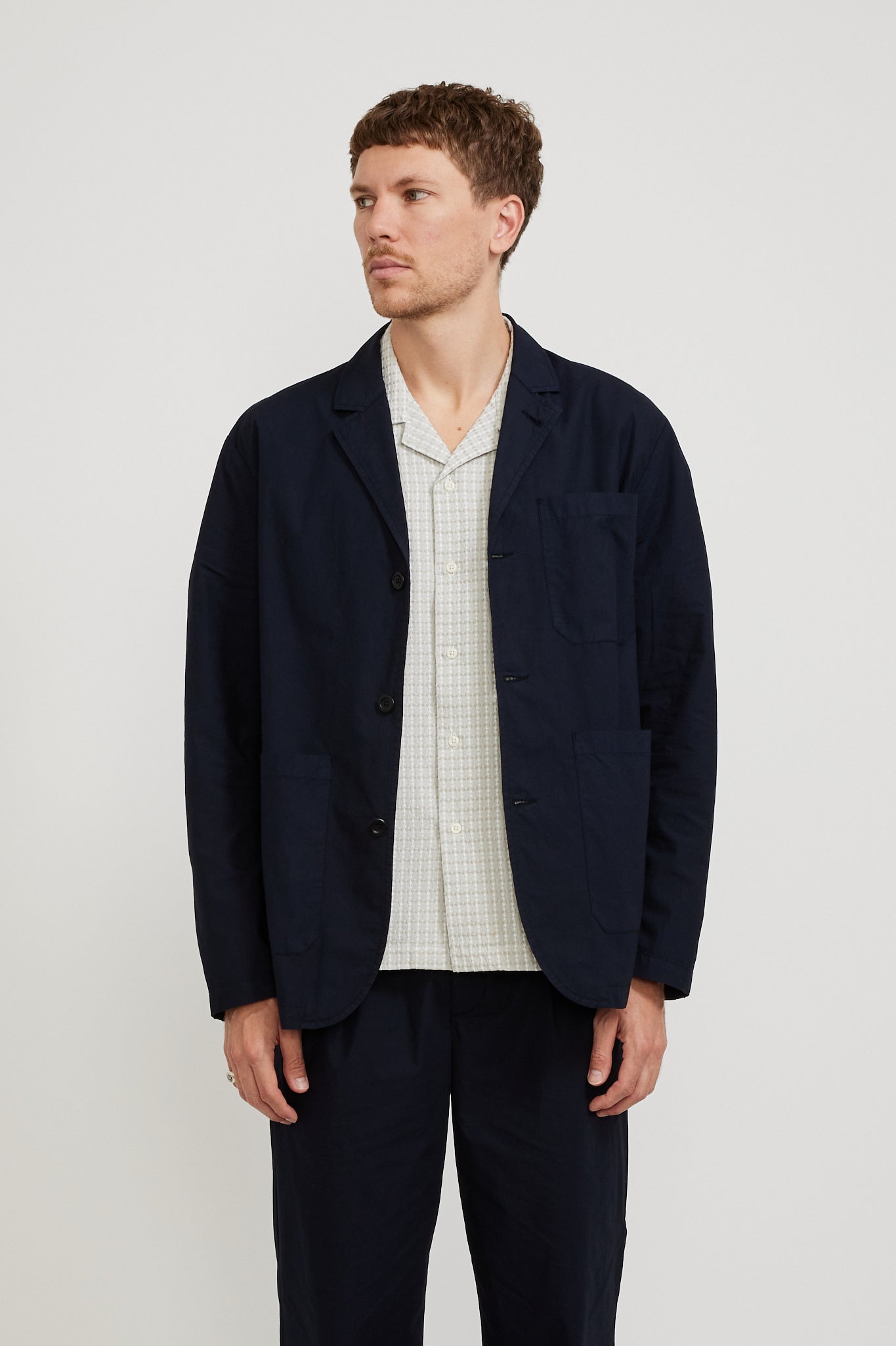 Norse Projects | Nilas Typewriter Work Jacket Dark Navy | Maplestore