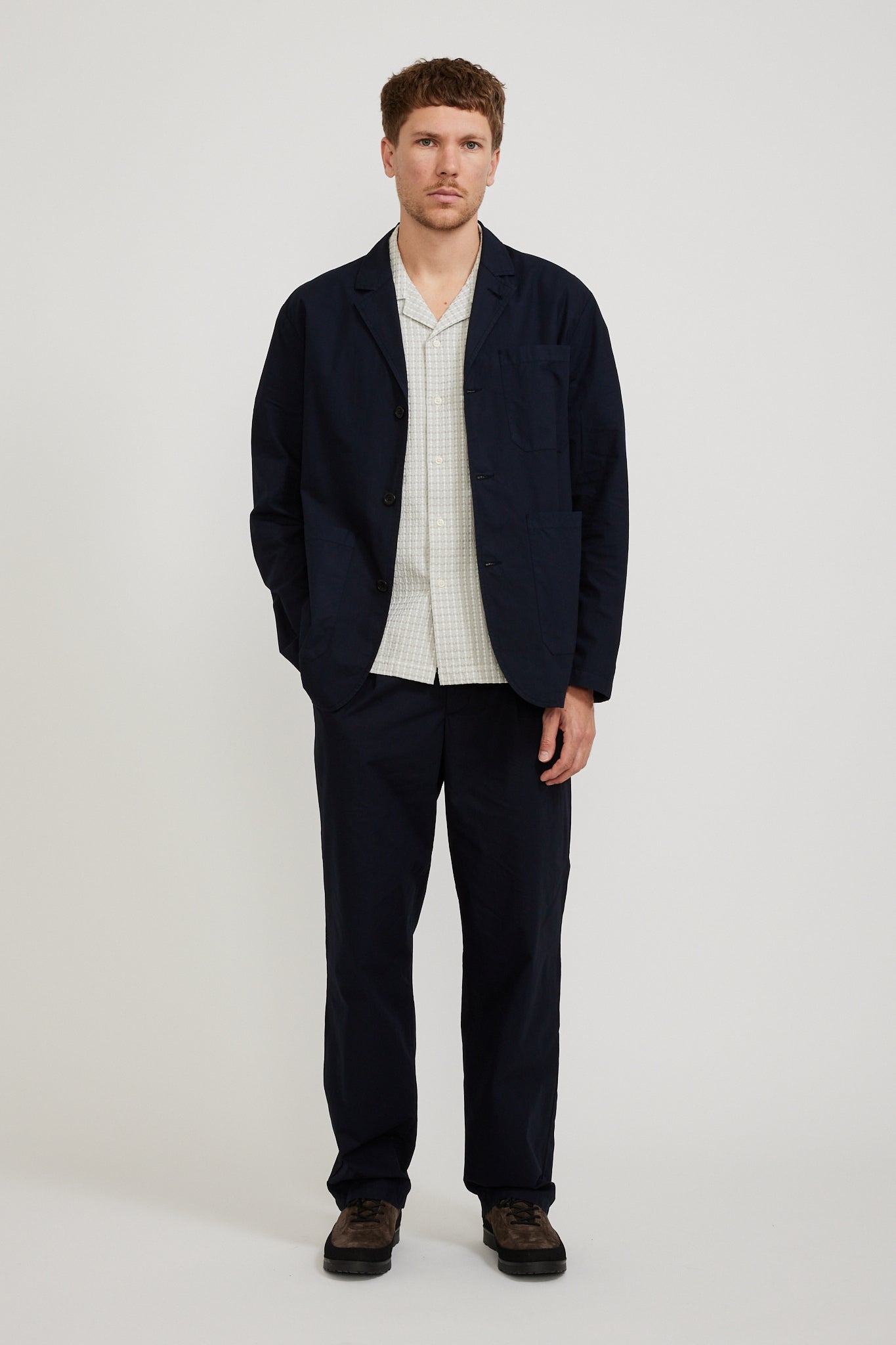 Norse Projects | Nilas Typewriter Work Jacket Dark Navy | Maplestore