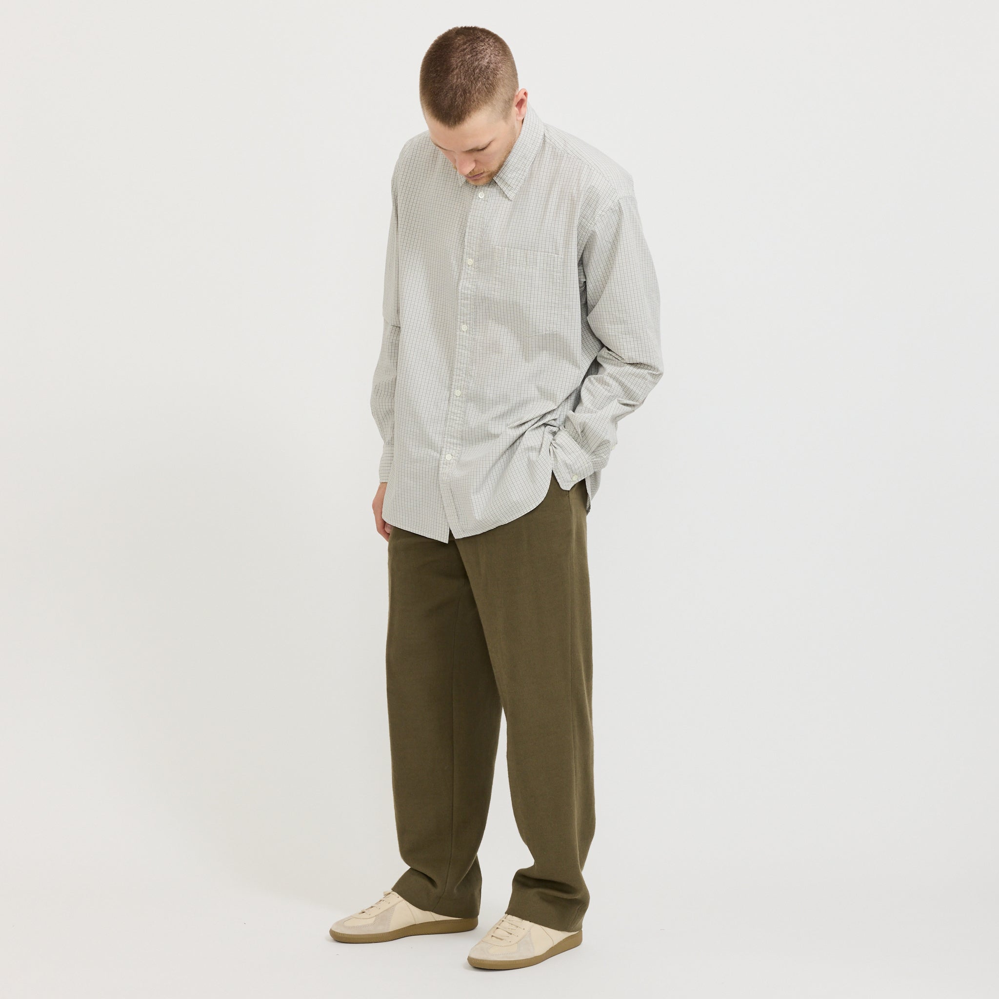 Benn Relaxed Cavalry Cotton Wool Pleated Trouser