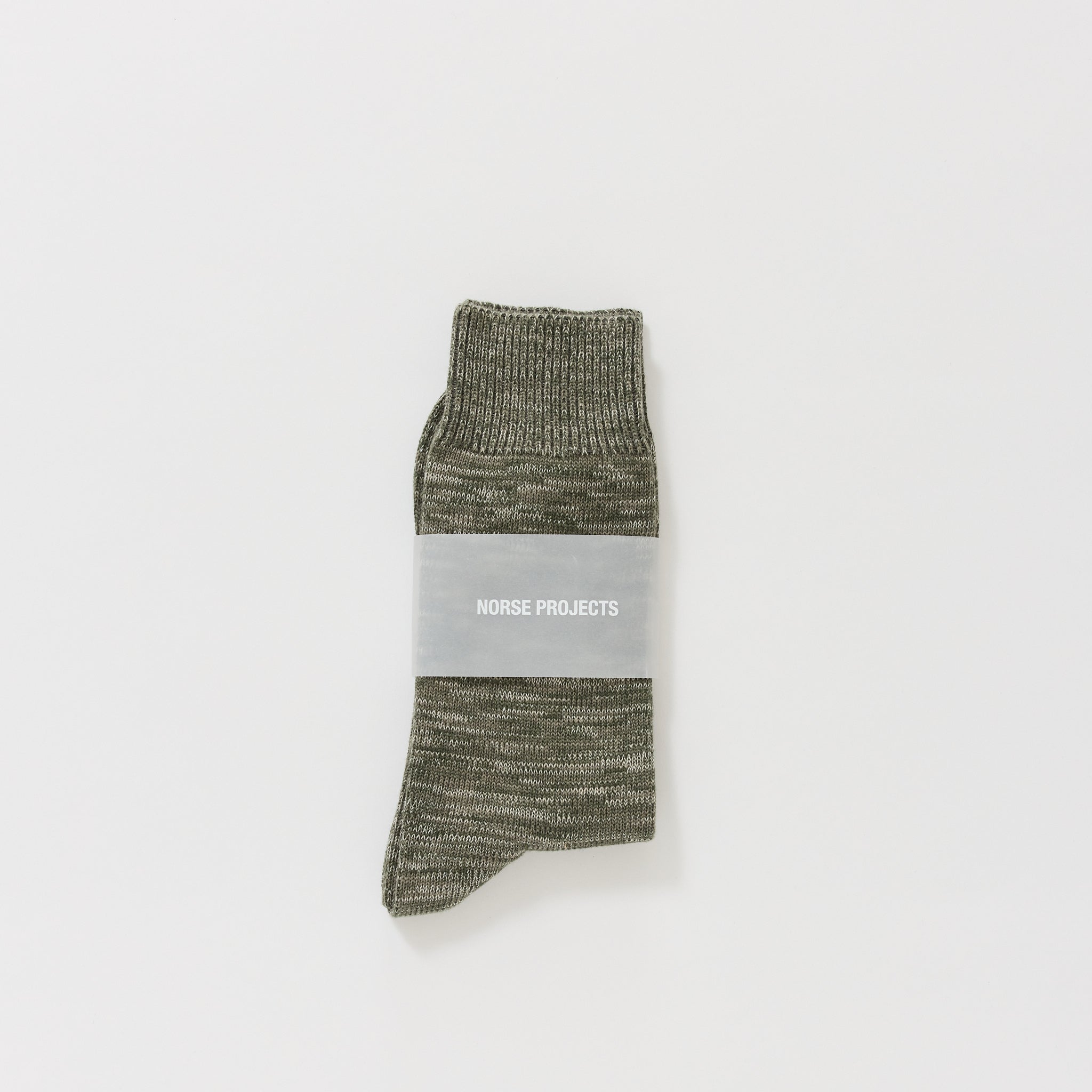Norse Projects | Bjarki Heavy Cotton Twist Sock Olive Night | Maplestore