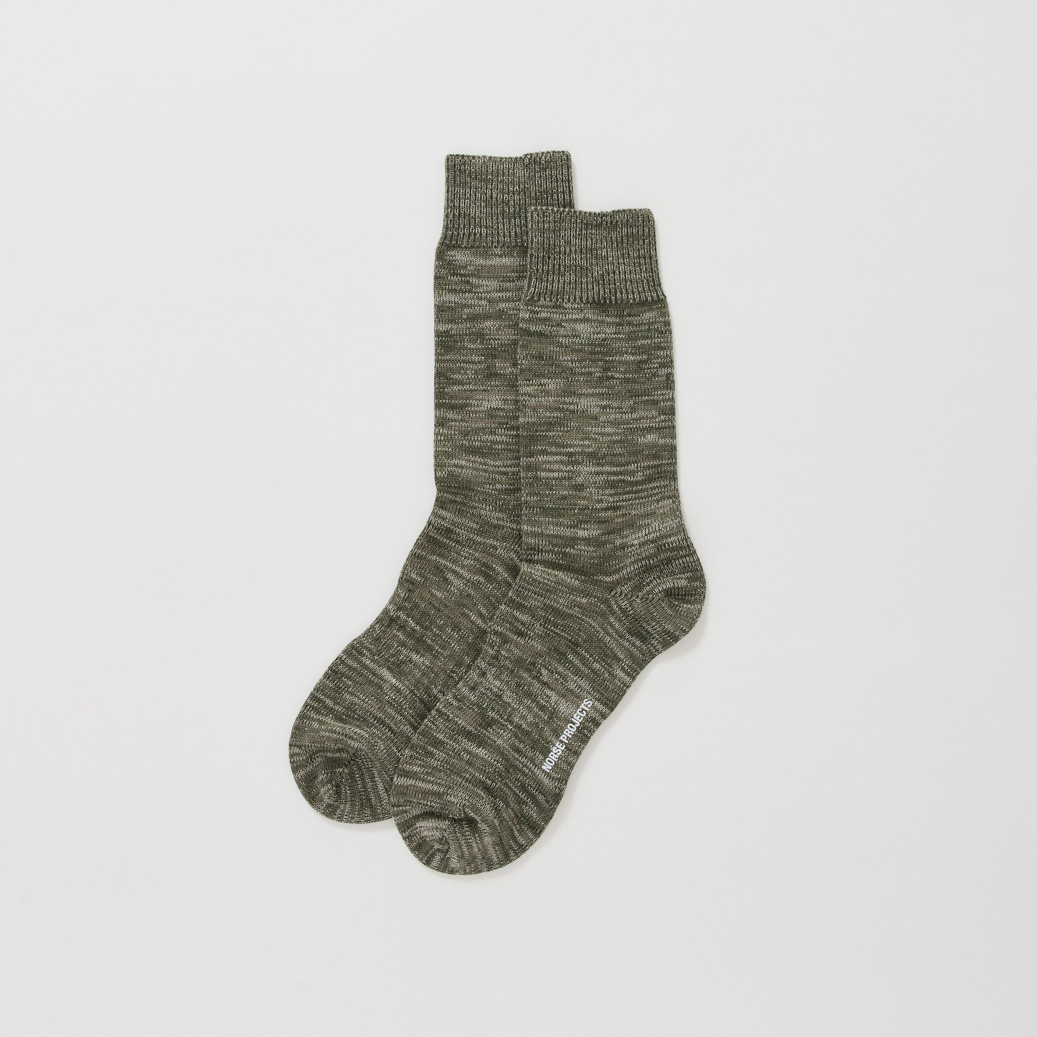 Norse Projects | Bjarki Heavy Cotton Twist Sock Olive Night | Maplestore