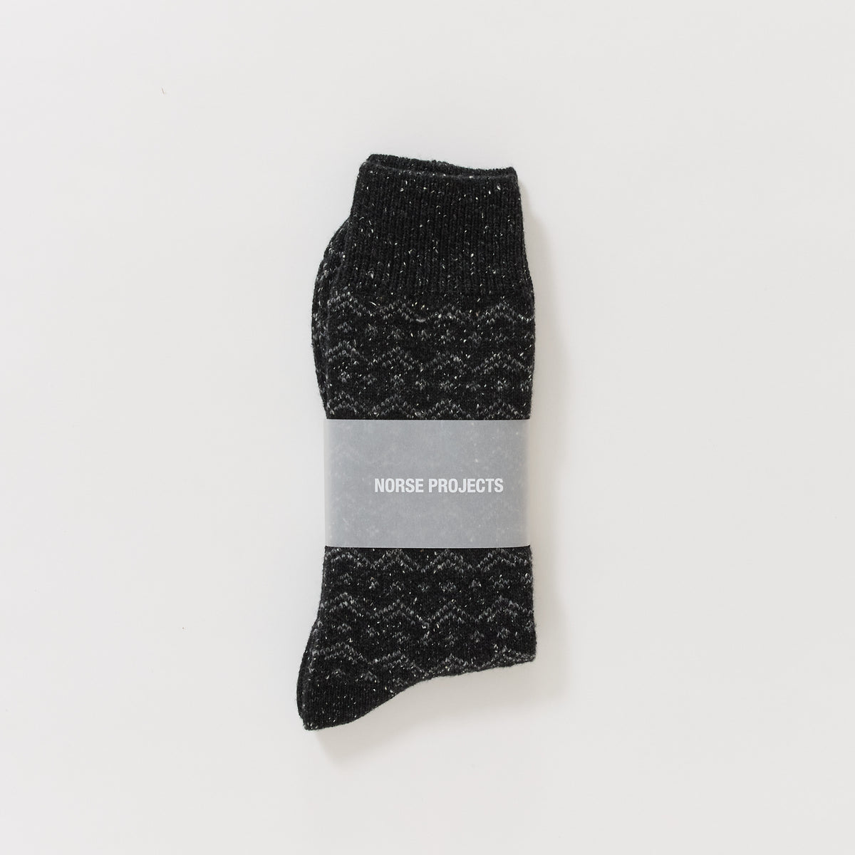 Bykle Neps Wool Fairisle Sock Charcoal Melange