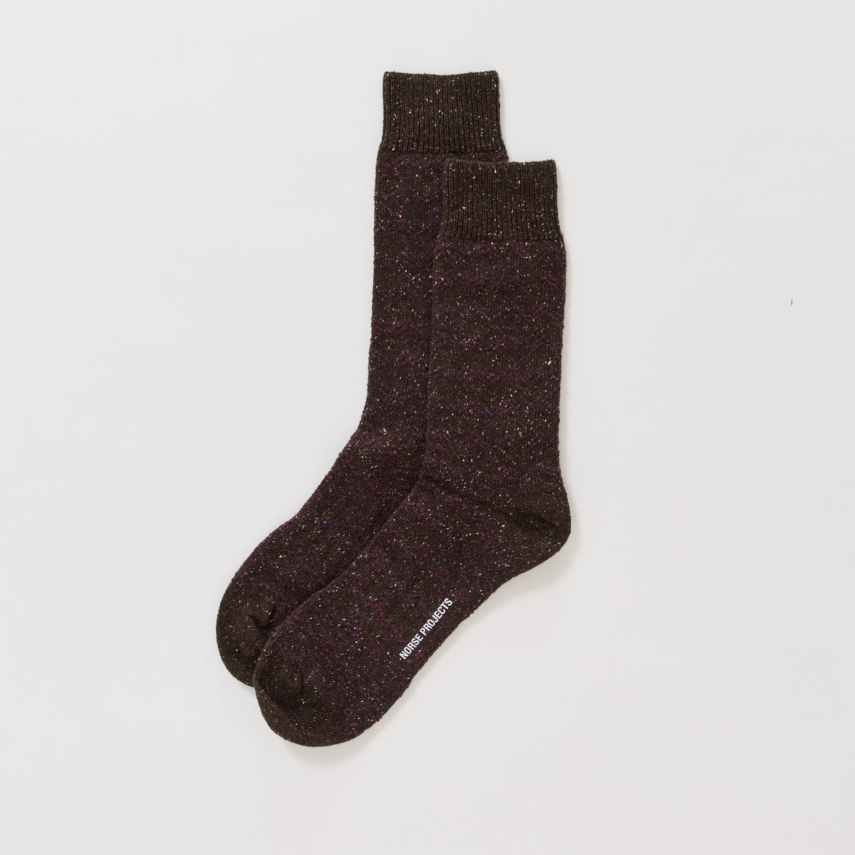 Bykle Neps Wool Fairisle Sock Seal Brown