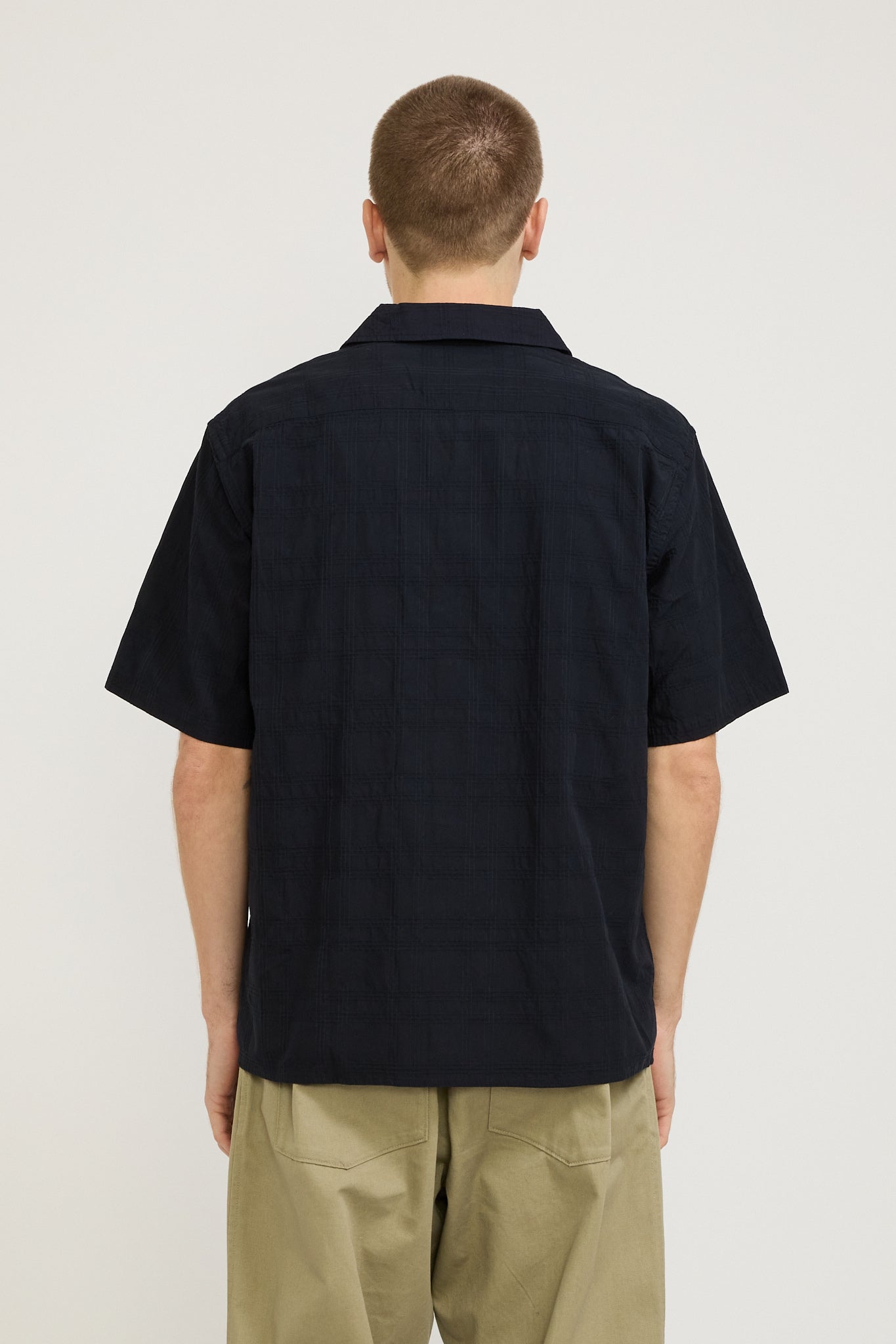 Norse Projects | Carsten Relaxed Dobby Check Shirt Dark Navy | Maplestore