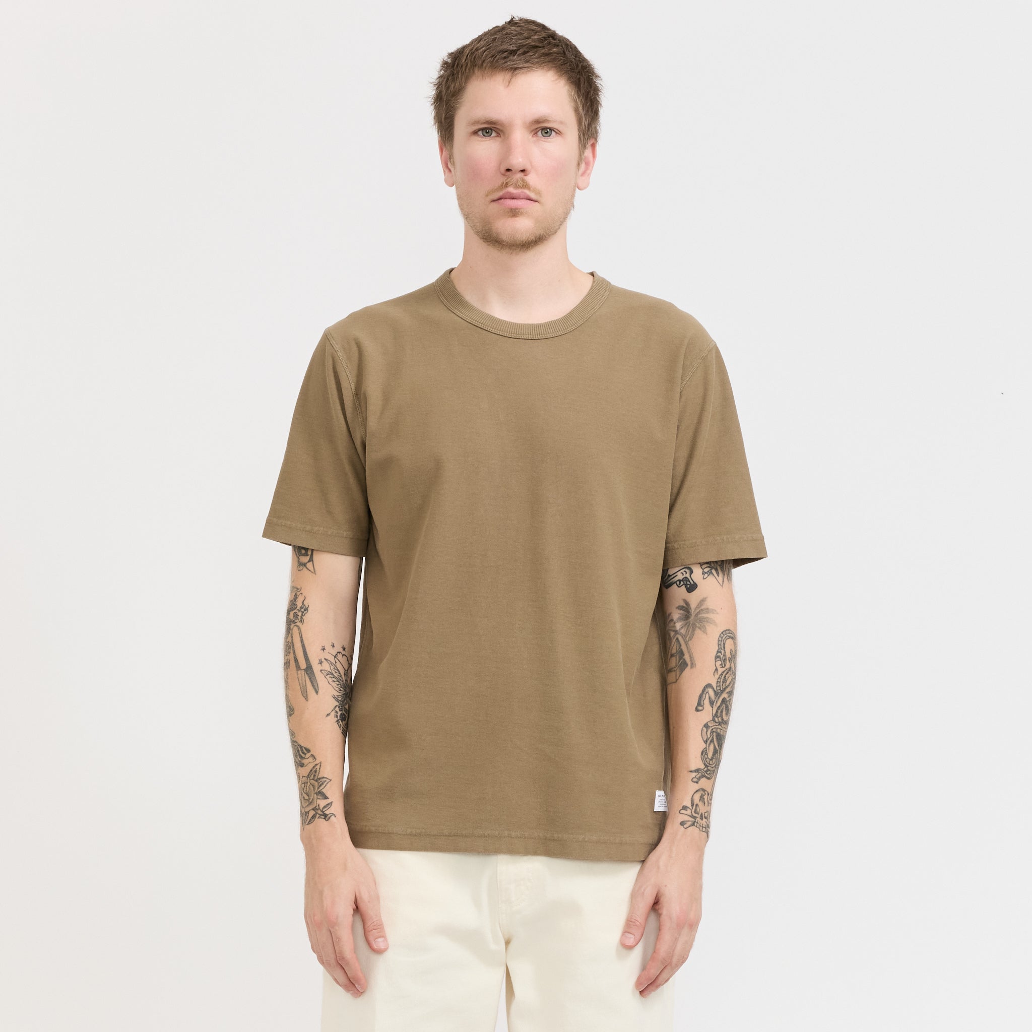 Norse Projects | Elmelunde Organic Dry Cotton GMD T-Shirt Walnut | Maplestore