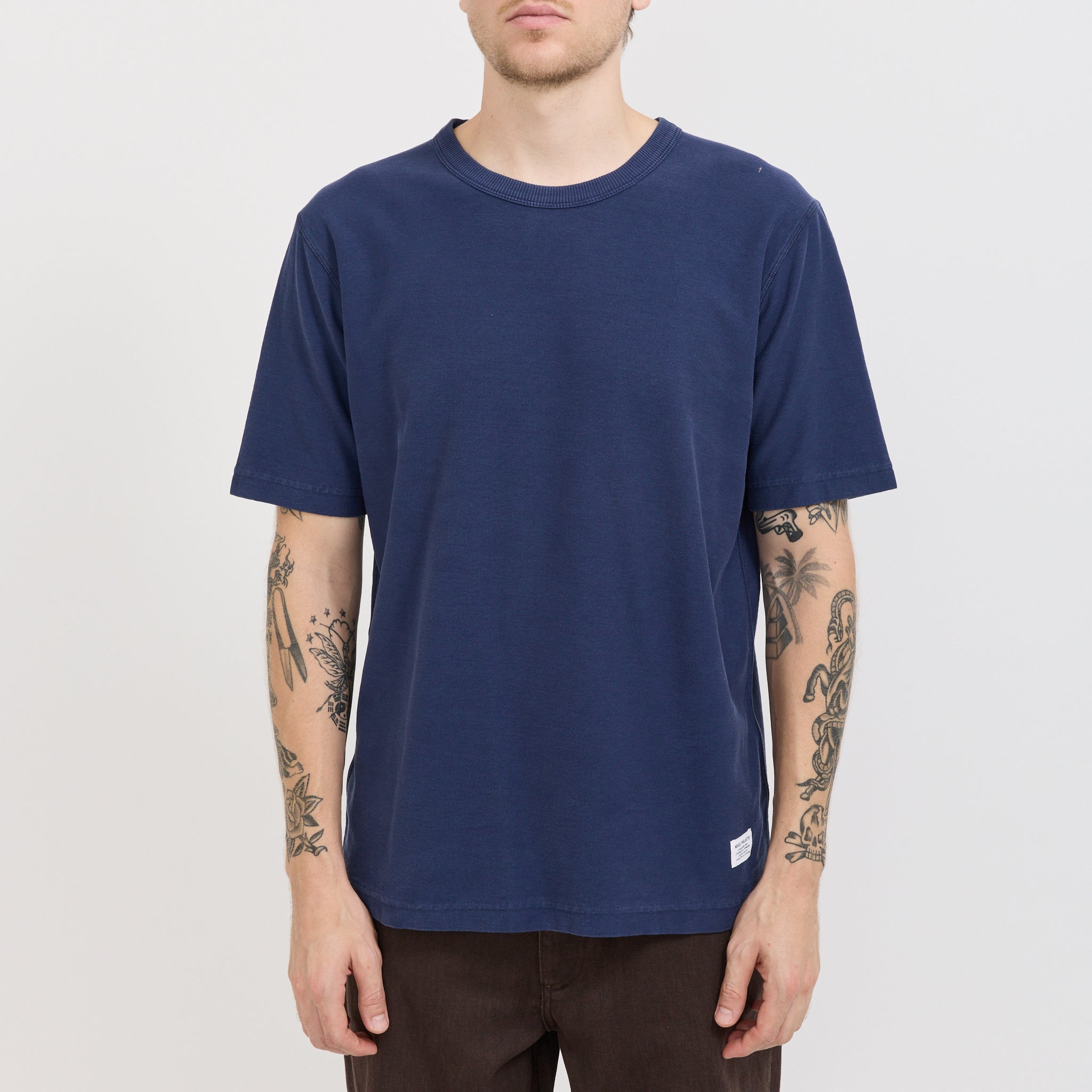 Norse Projects | Elmelunde Organic Dry Cotton GMD T-Shirt Workwear Blue | Maplestore