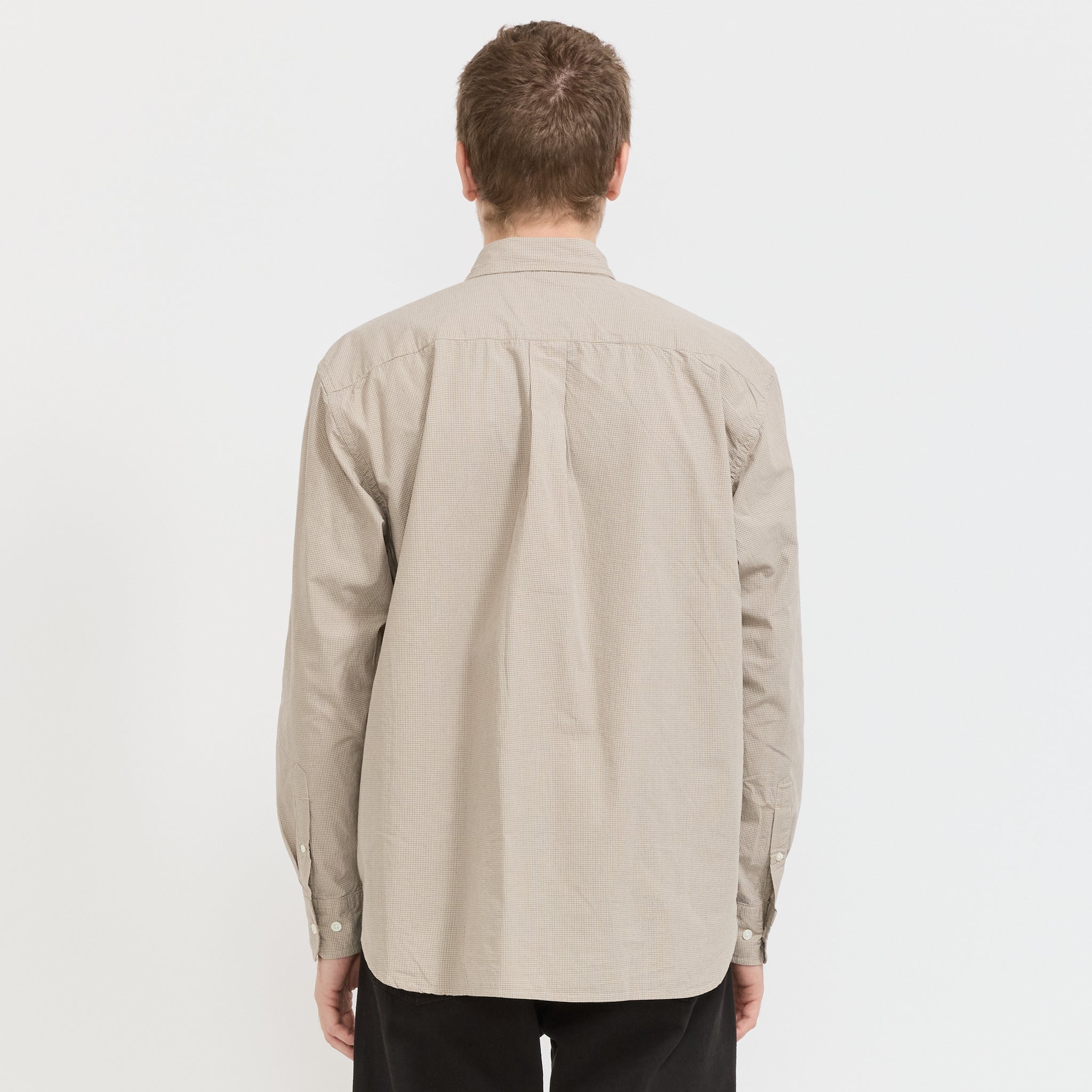 Norse Projects | Espevik Oversize Micro Poplin Check Shirt Oatmeal | Maplestore