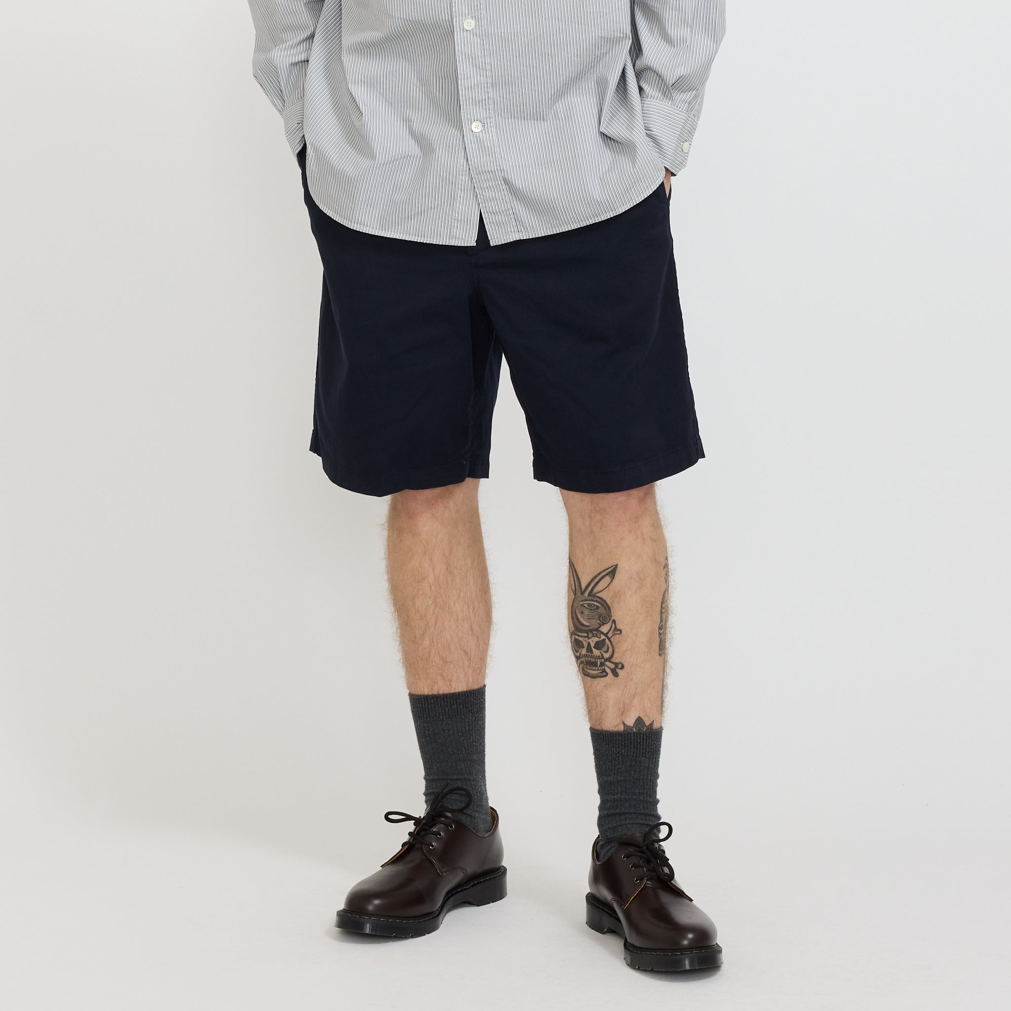 Ezra Relaxed Organic Stretch Twill Short Dark Navy
