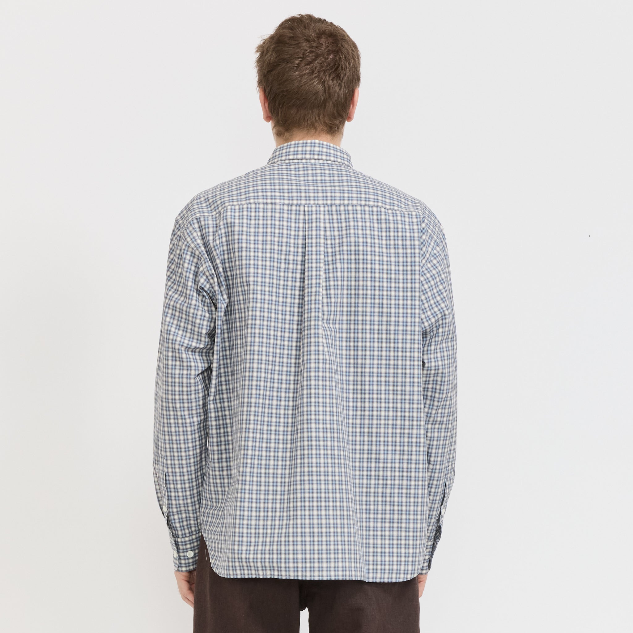 Norse Projects | Falster Fine Check Oversize Shirt Cerulean | Maplestore