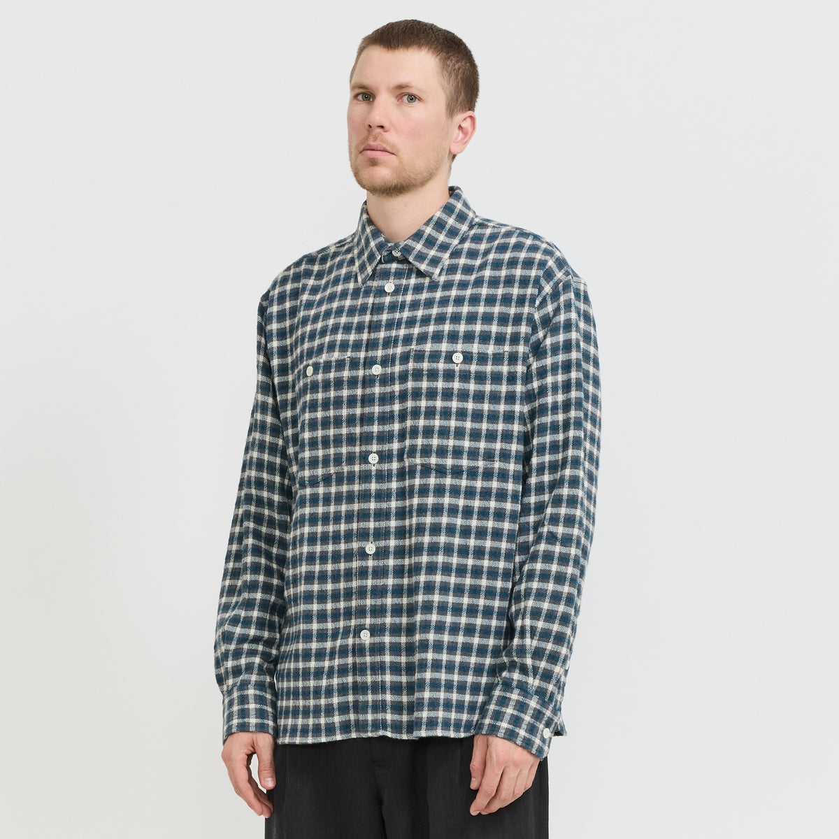 Norse Projects | Falster Heavy Check Shirt North Sea | Maplestore